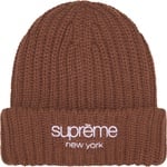 Supreme Chunky Rib Classic Logo Beanie (FW25) - Brown