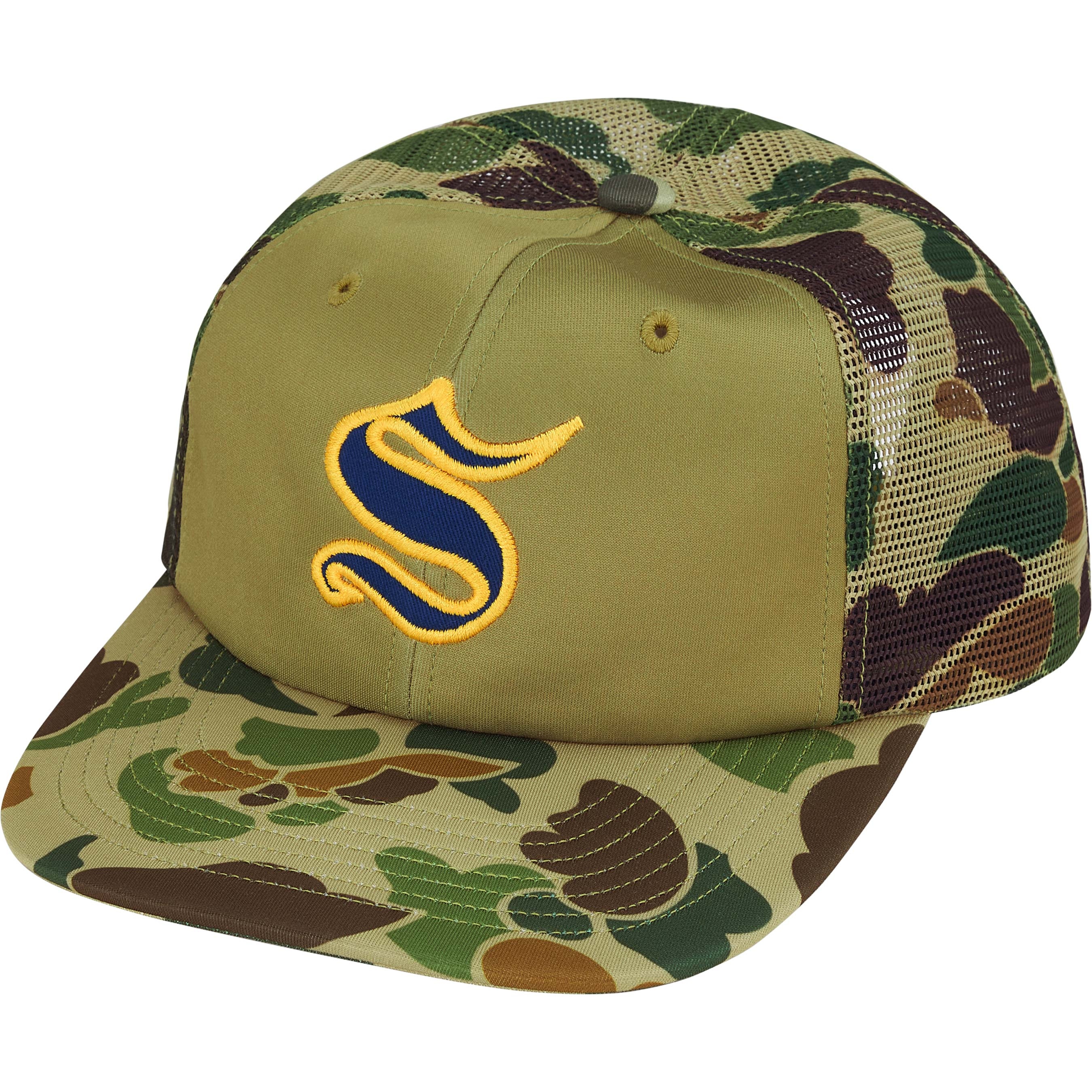 Supreme Contrast S Mesh Back 6-Panel (FW25) - Olive Camo - $48
