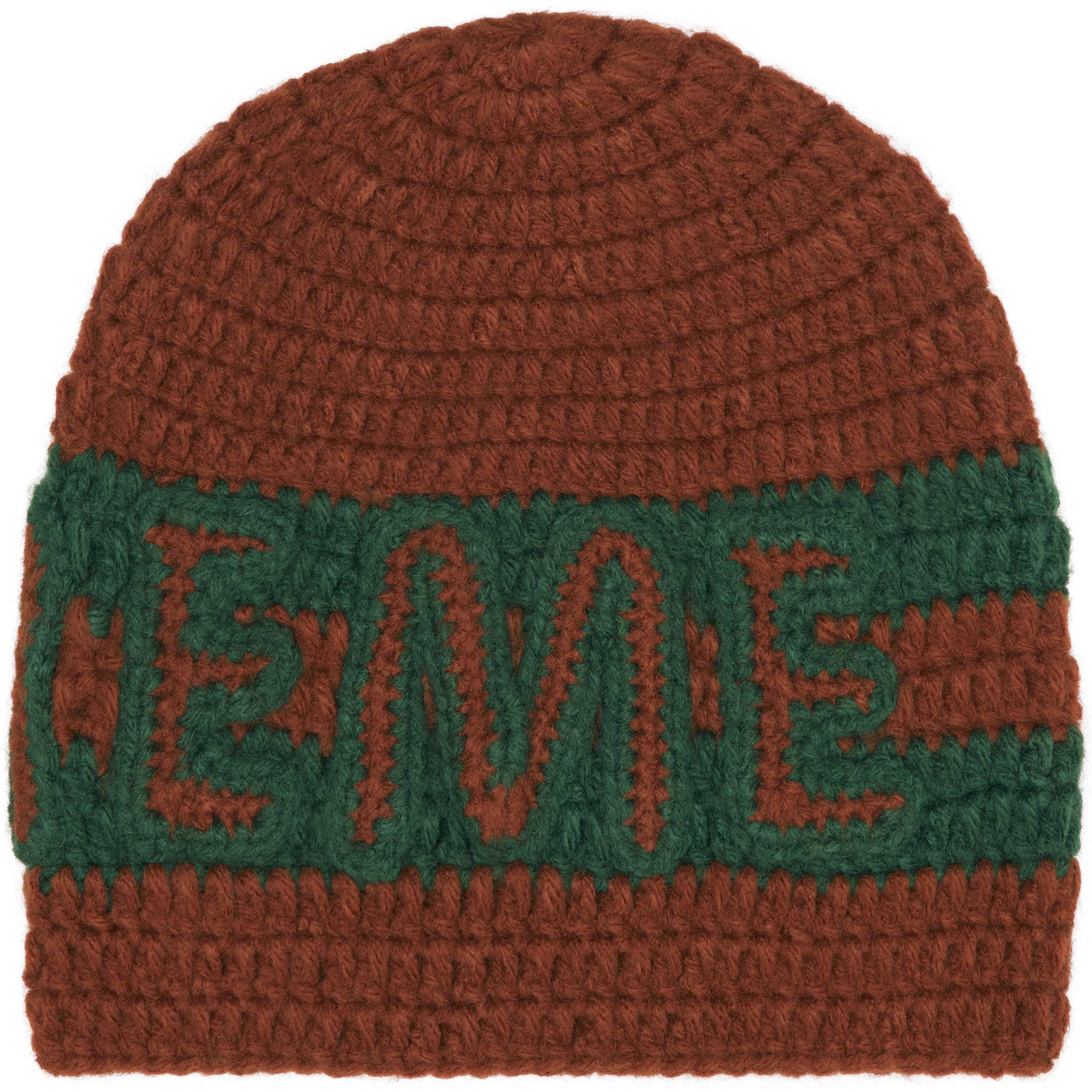 Supreme Crochet Logo Beanie (FW25) - Brown - $68