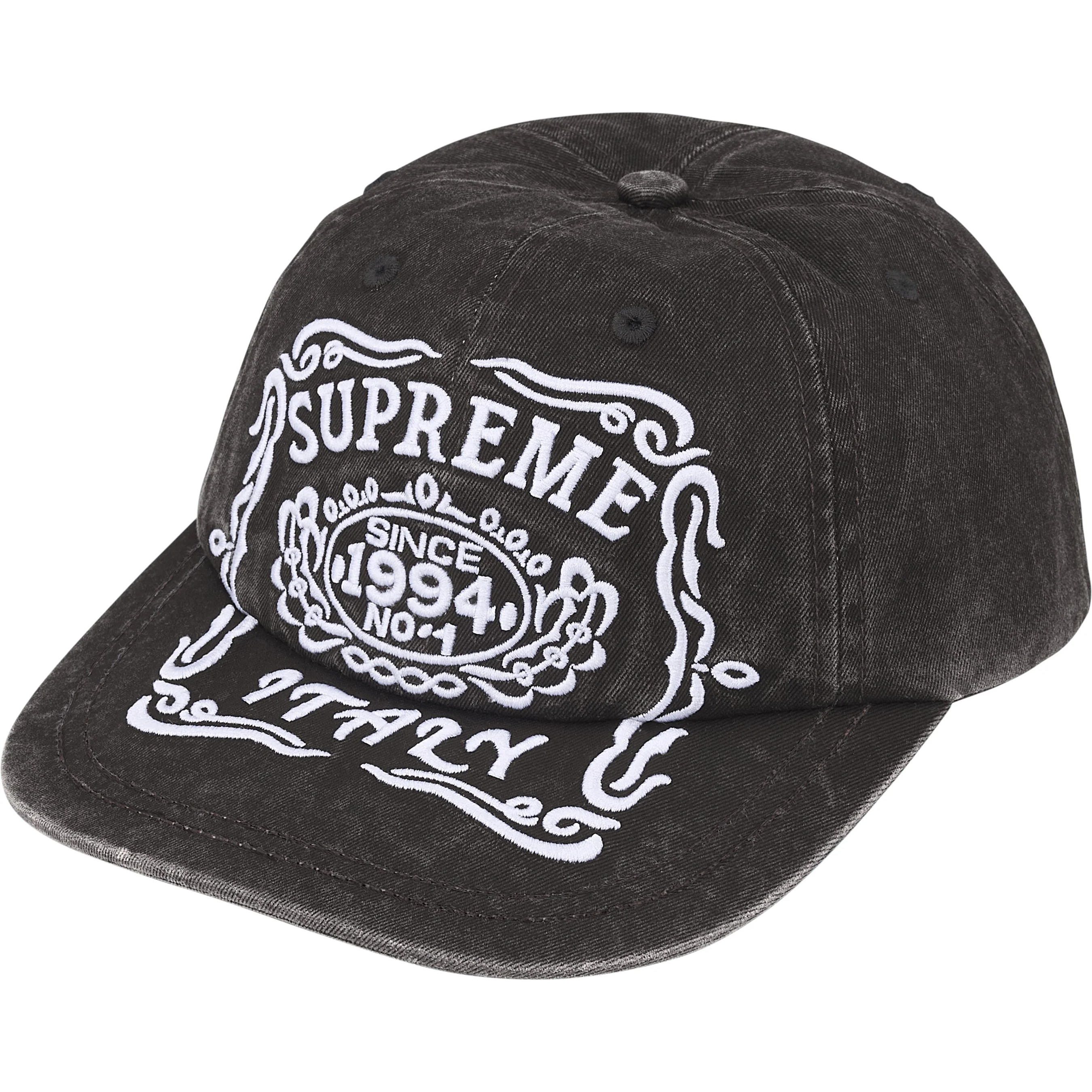 Supreme Italy 6-Panel (FW25) - Black - $48