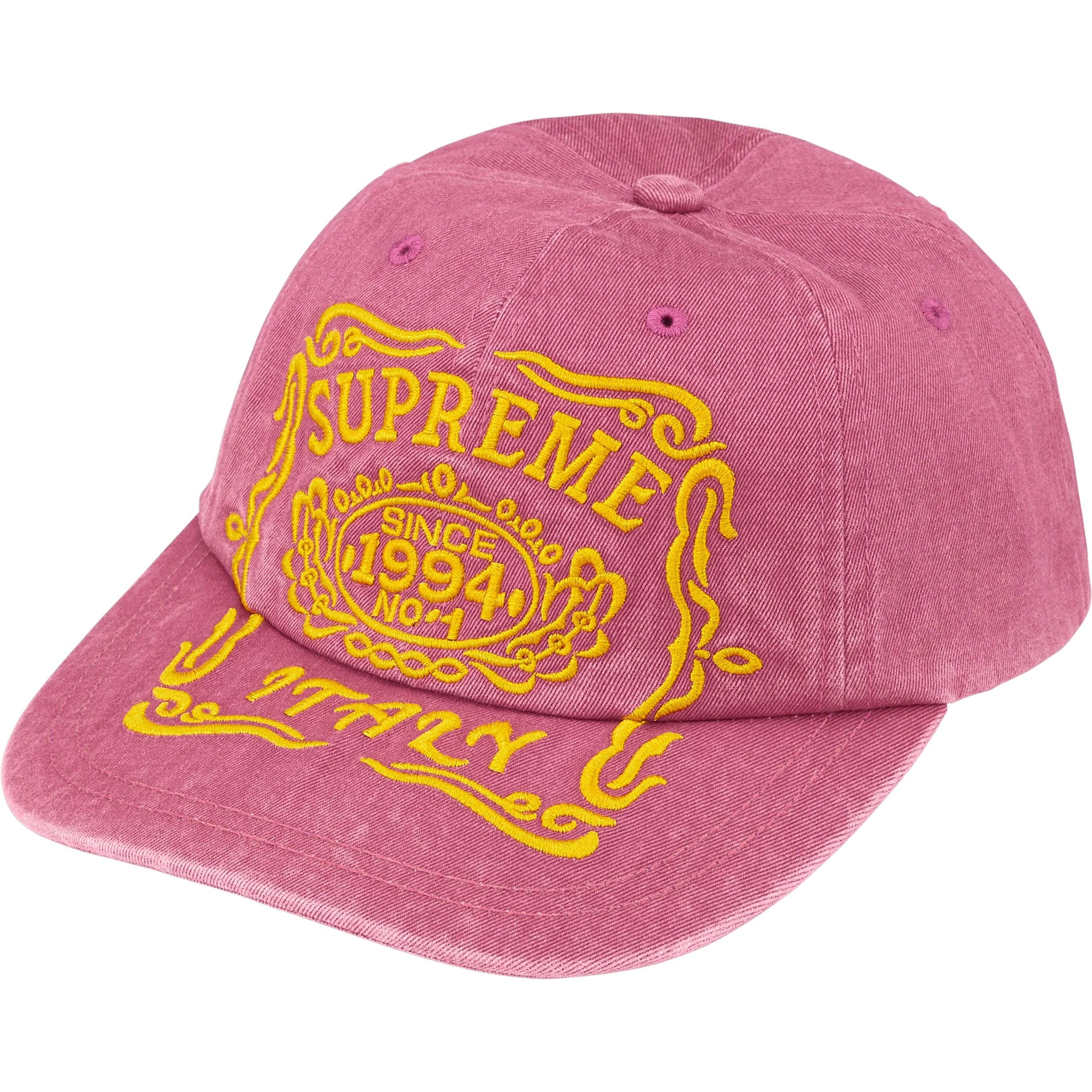 Supreme Italy 6-Panel (FW25) - Rose - $48
