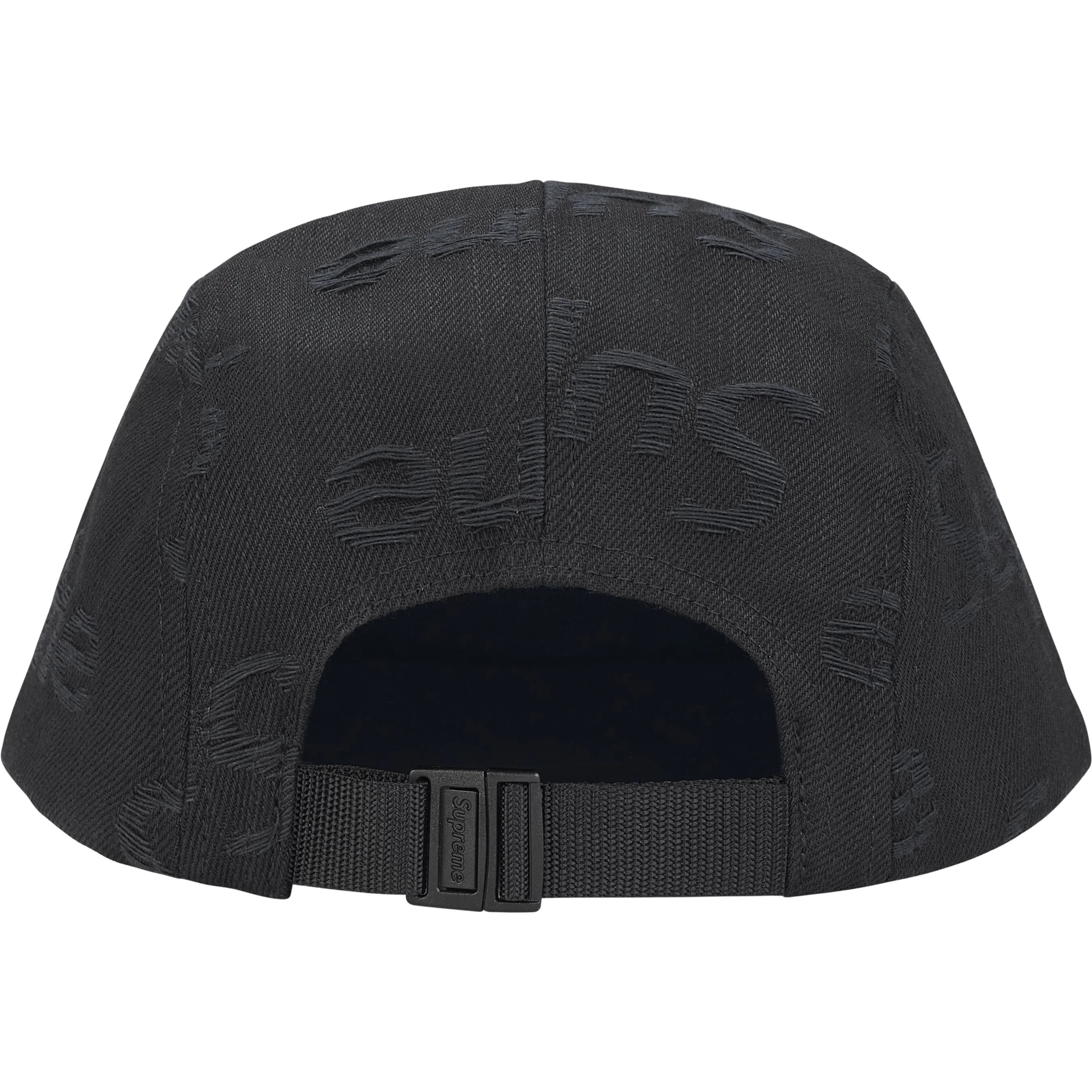 Supreme Jacquard Logos Denim Camp Cap (FW25) - Black - $48