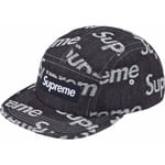 Supreme Jacquard Logos Denim Camp Cap (FW25) - Rigid Indigo