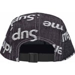 Supreme Jacquard Logos Denim Camp Cap (FW25) - Rigid Indigo