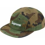 Supreme Jacquard Logos Denim Camp Cap (FW25) - Woodland Camo