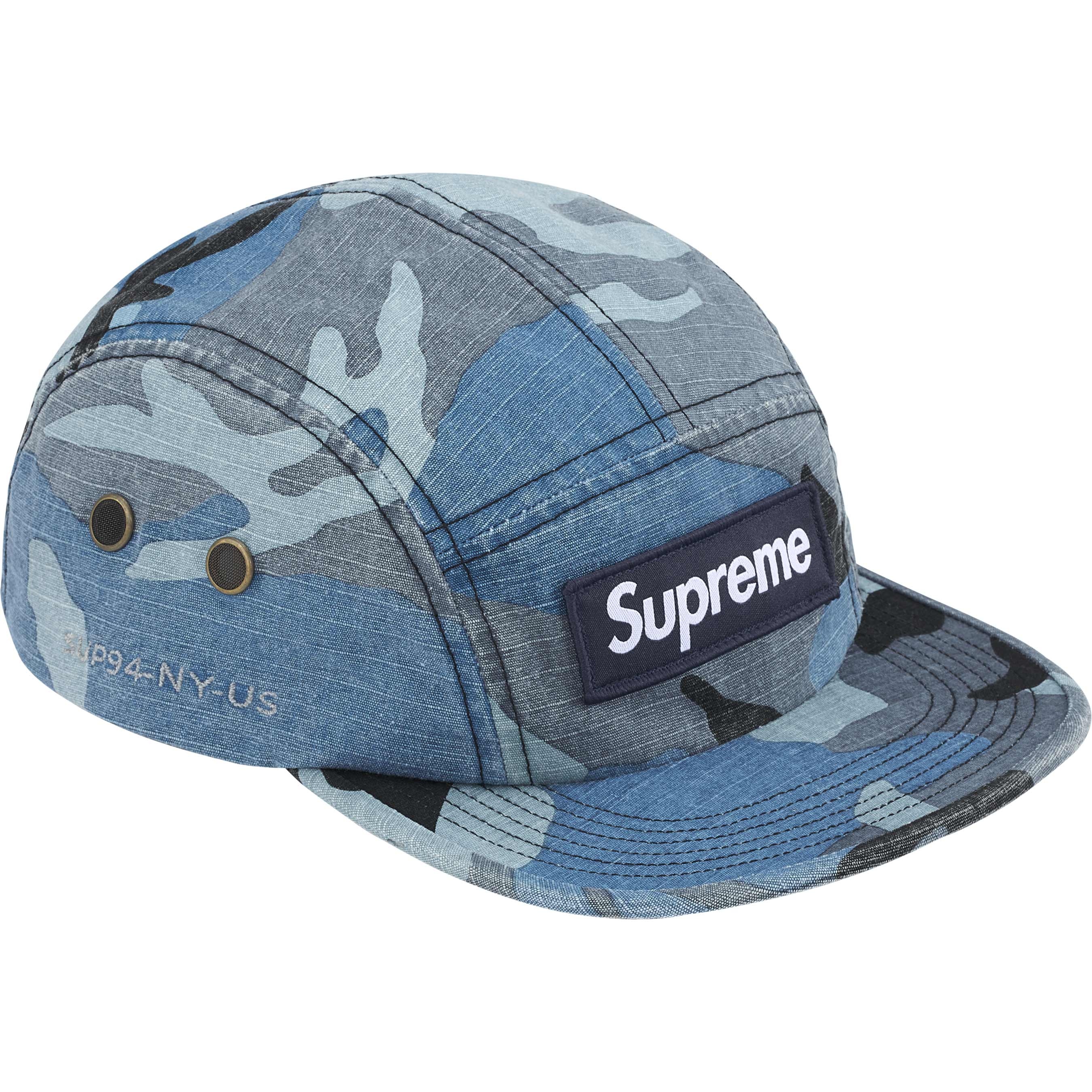 Supreme Military Camp Cap (FW25) - Blue Camo - $48