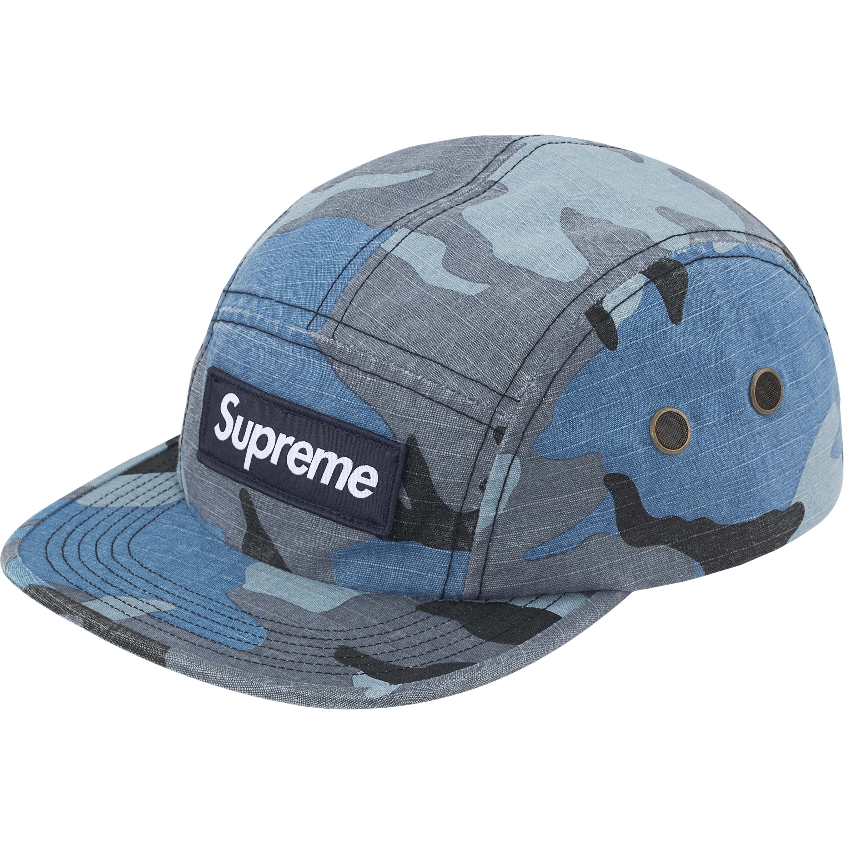 Supreme Military Camp Cap (FW25) - Blue Camo - $48