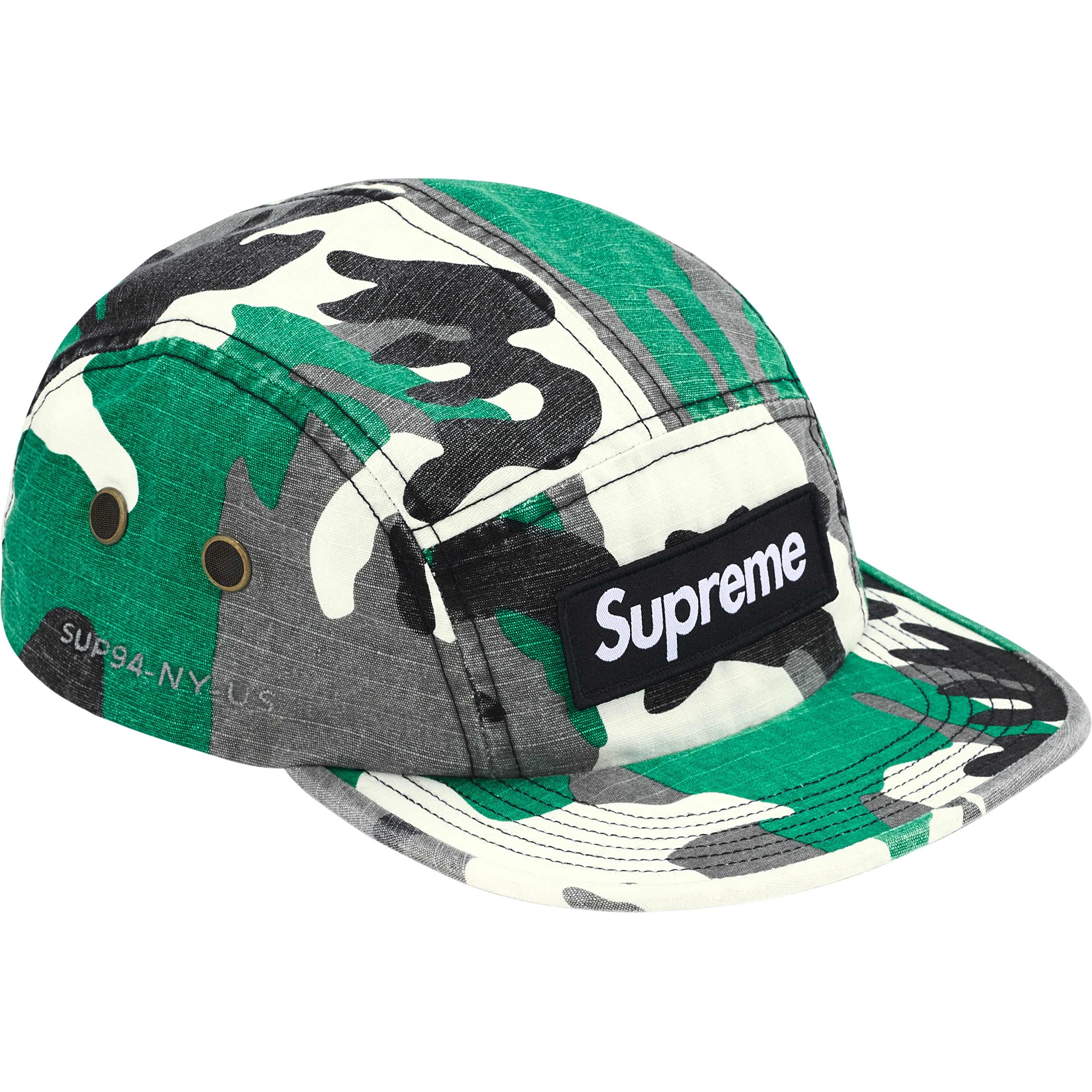 Supreme Military Camp Cap (FW25) - Green Camo - $48