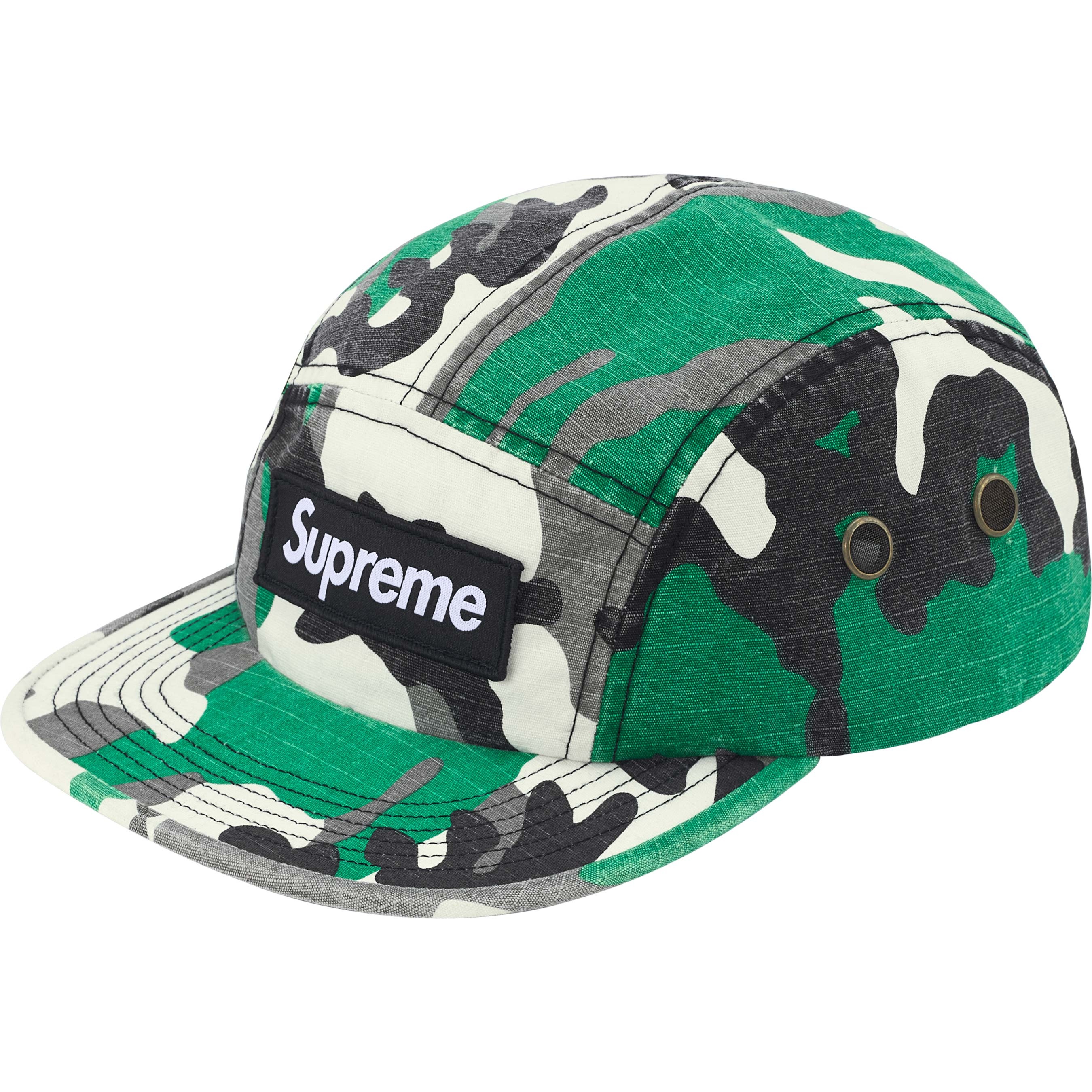 Supreme Military Camp Cap (FW25) - Green Camo - $48