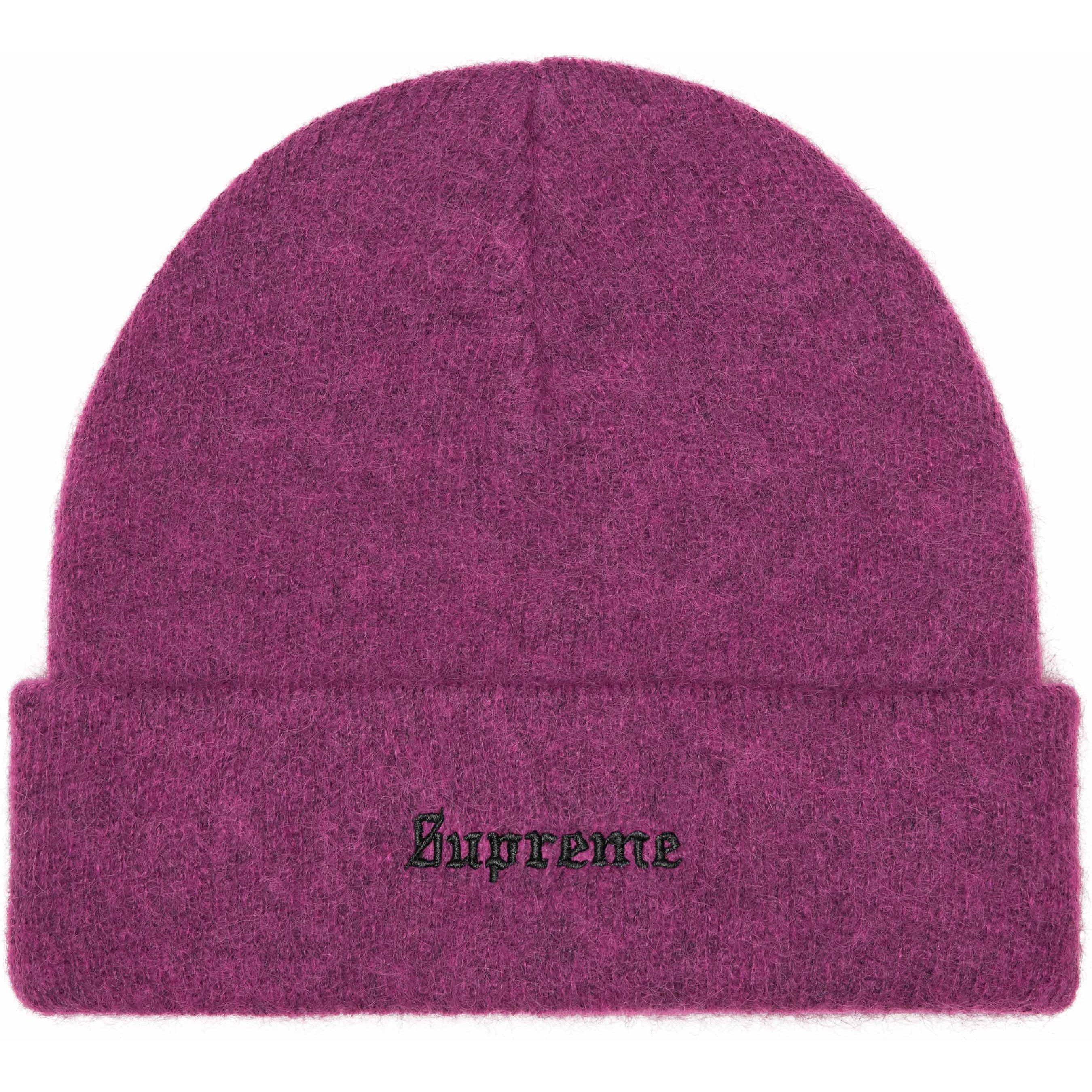 Supreme Mohair Beanie (FW25) - Plum - $48