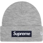 Supreme New Era Box Logo Beanie (FW25) - Heather Grey