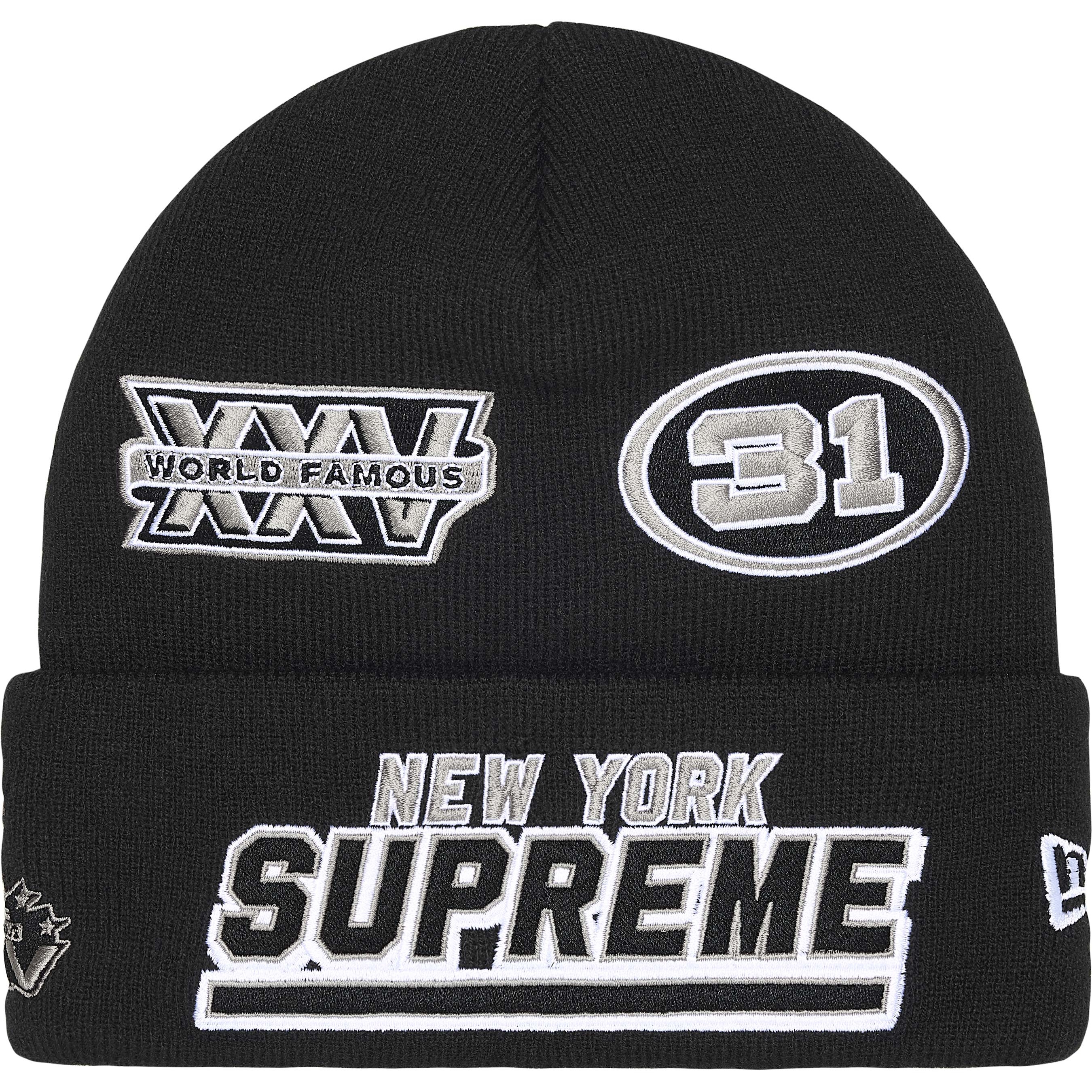 Supreme New Era Football Beanie (FW25) - Black - $44