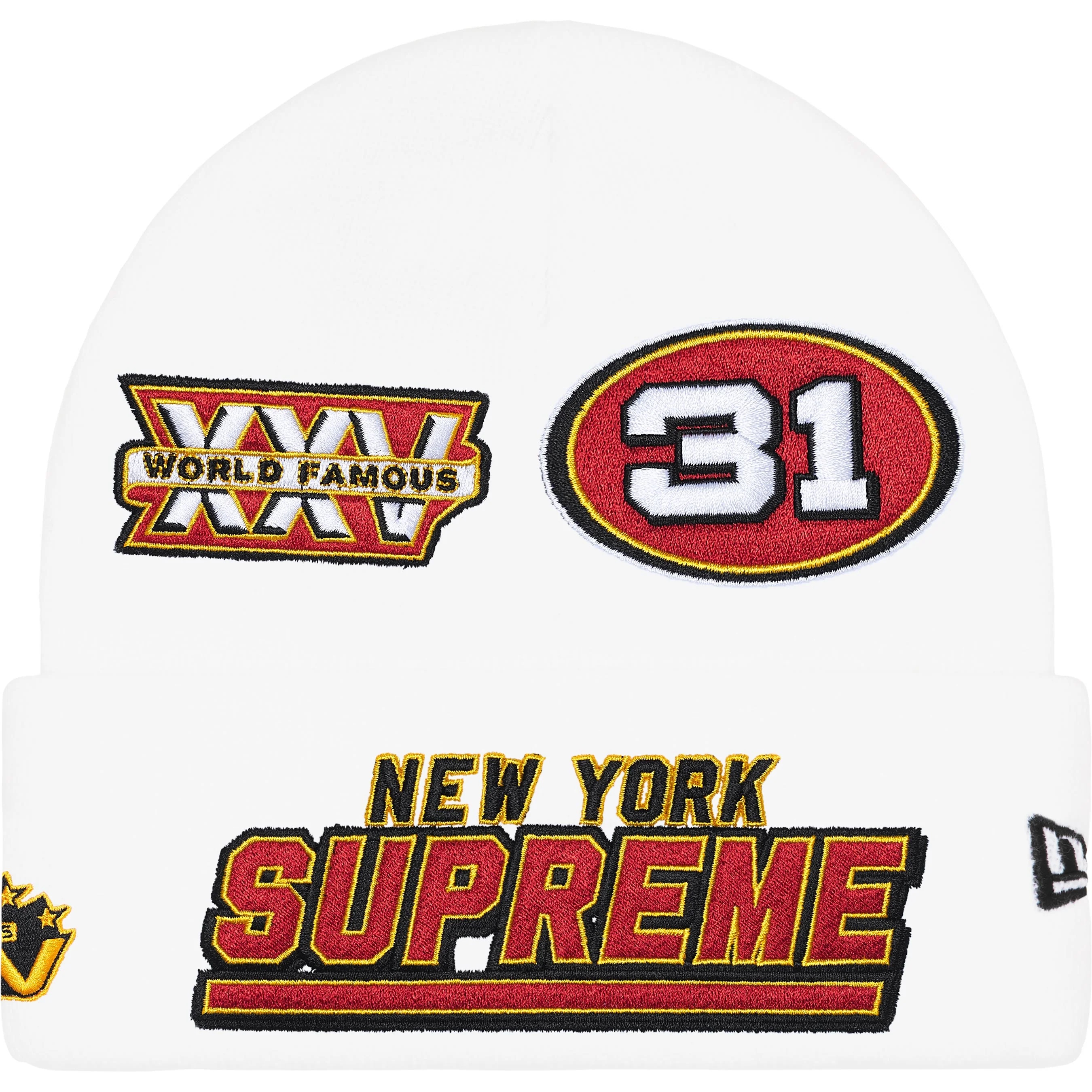 Supreme New Era Football Beanie (FW25) - White - $44