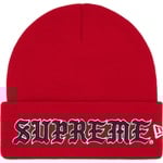 Supreme New Era Old English Beanie (FW25) - Red