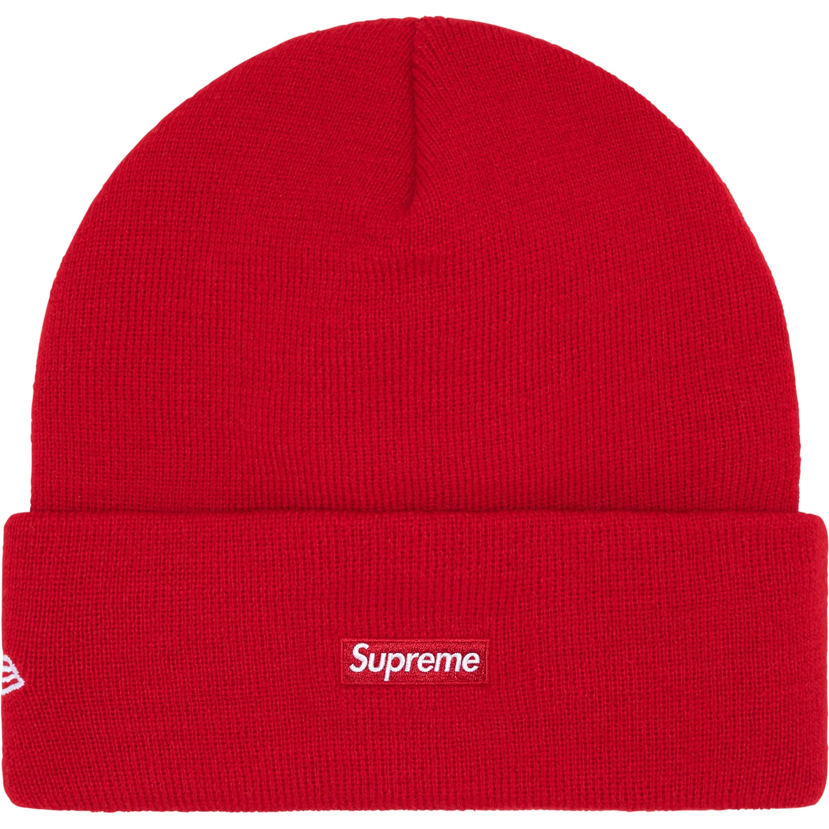 Supreme New Era Old English Beanie (FW25) - Red - $40