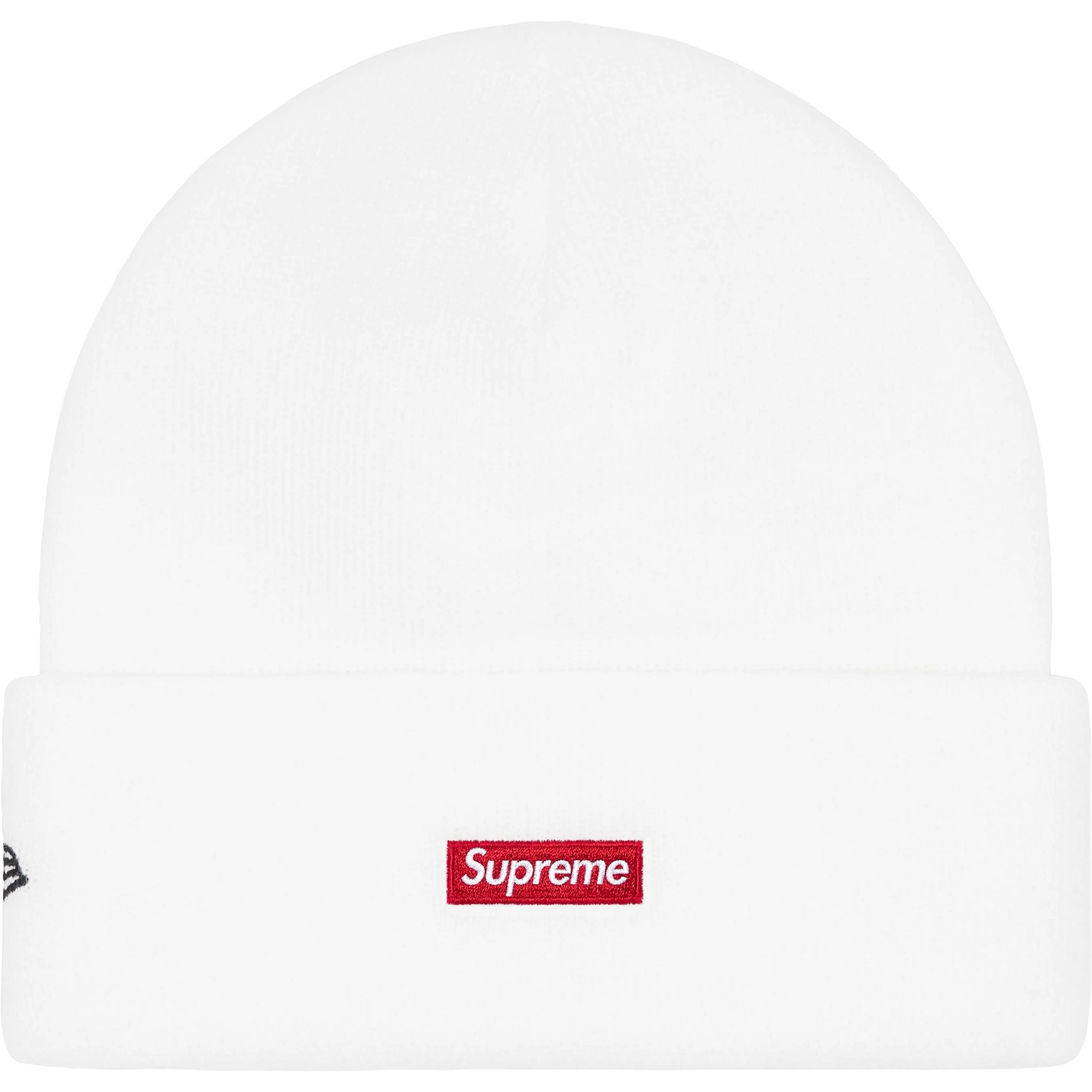 Supreme New Era Old English Beanie (FW25) - White - $40