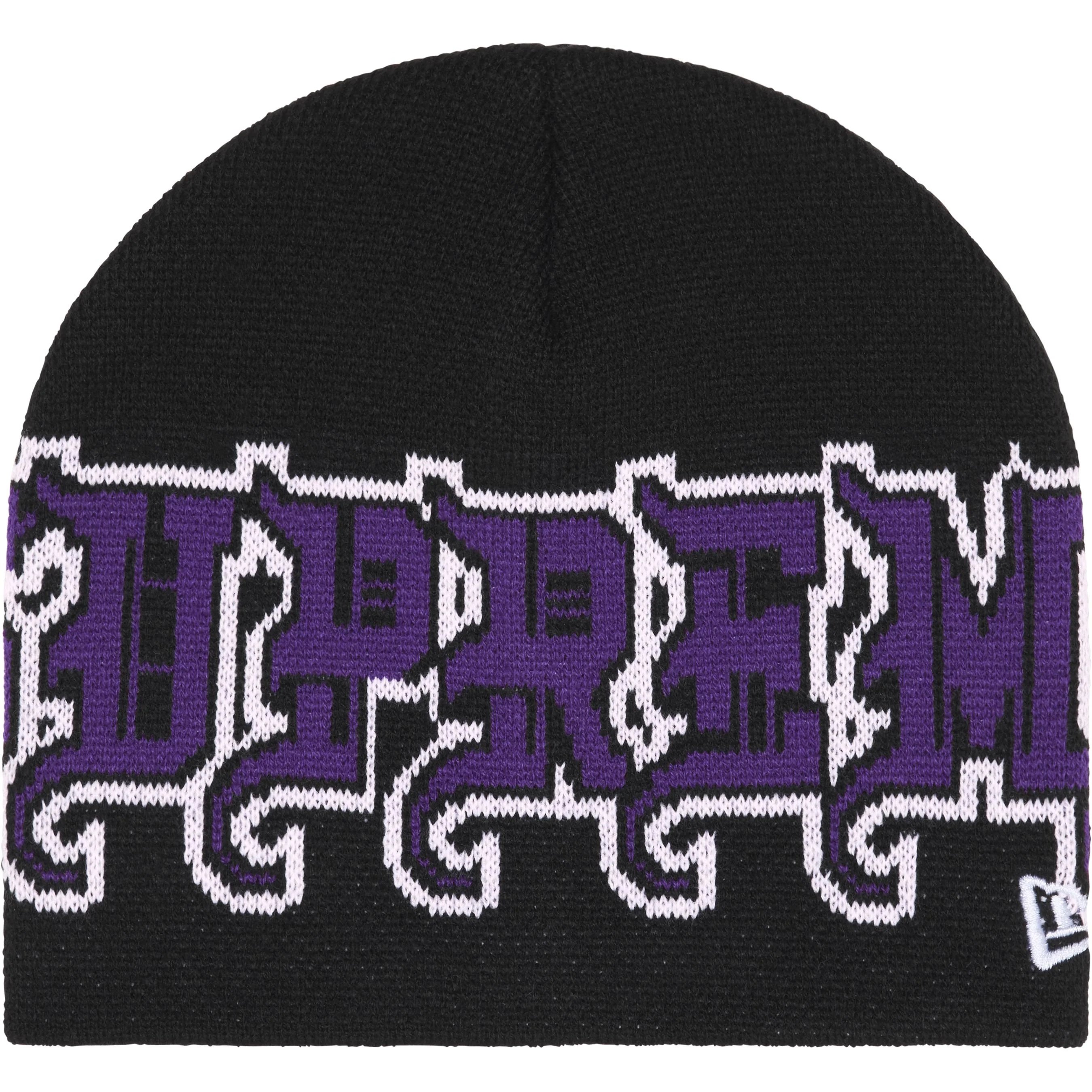 Supreme New Era Outline Beanie (FW25) - Black - $40