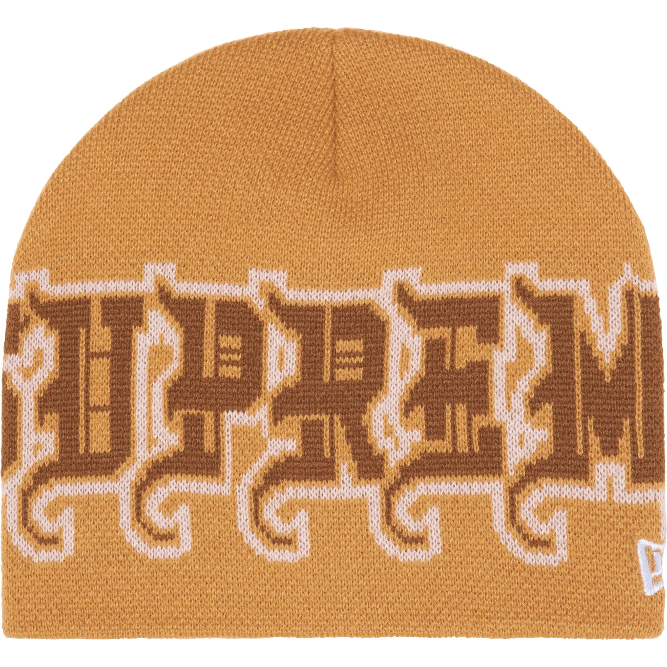 Supreme New Era Outline Beanie (FW25) - Tan - $40
