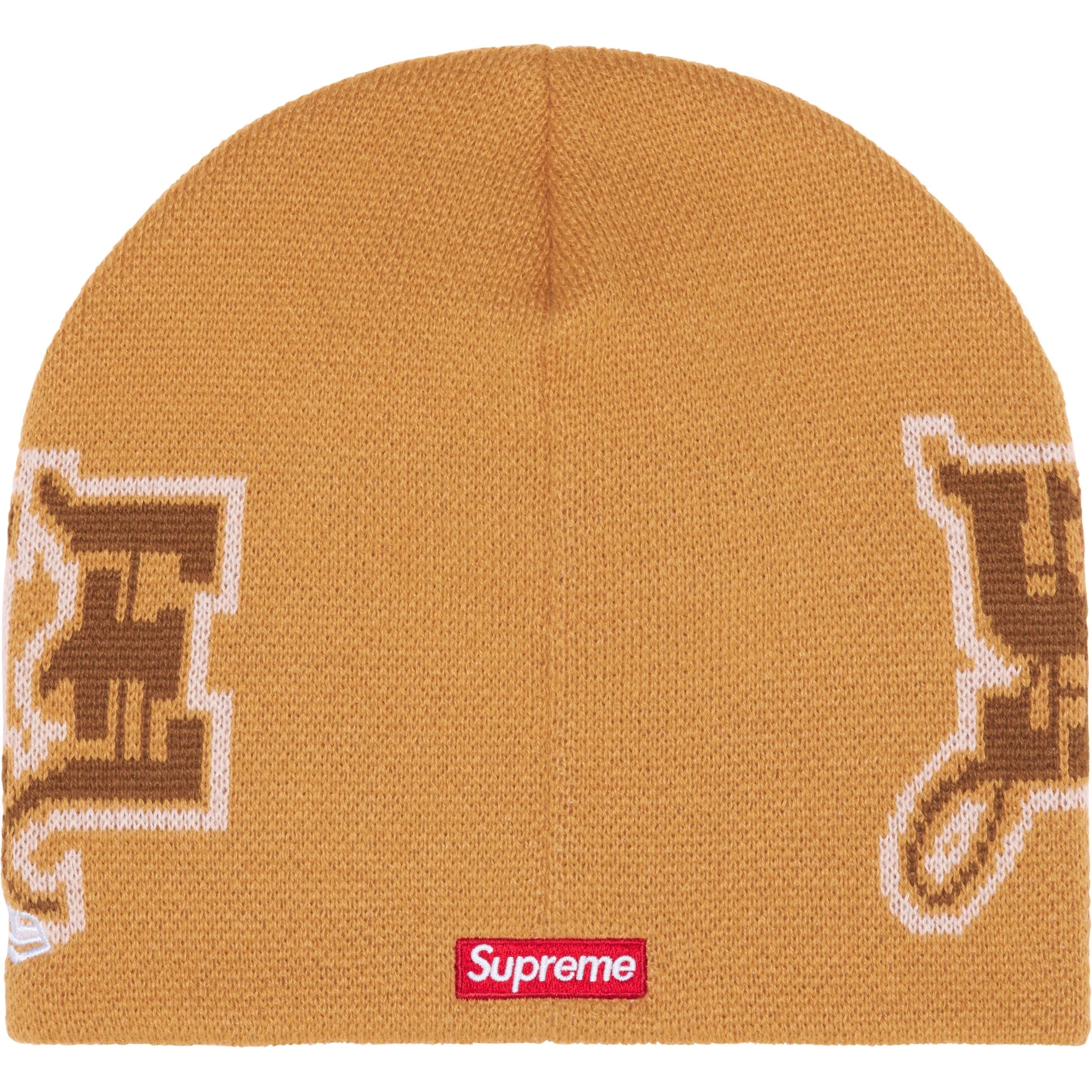 Supreme New Era Outline Beanie (FW25) - Tan - $40