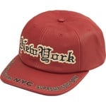 Supreme New York Leather 6-Panel (FW25) - Red