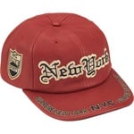 Supreme New York Leather 6-Panel (FW25) - Red