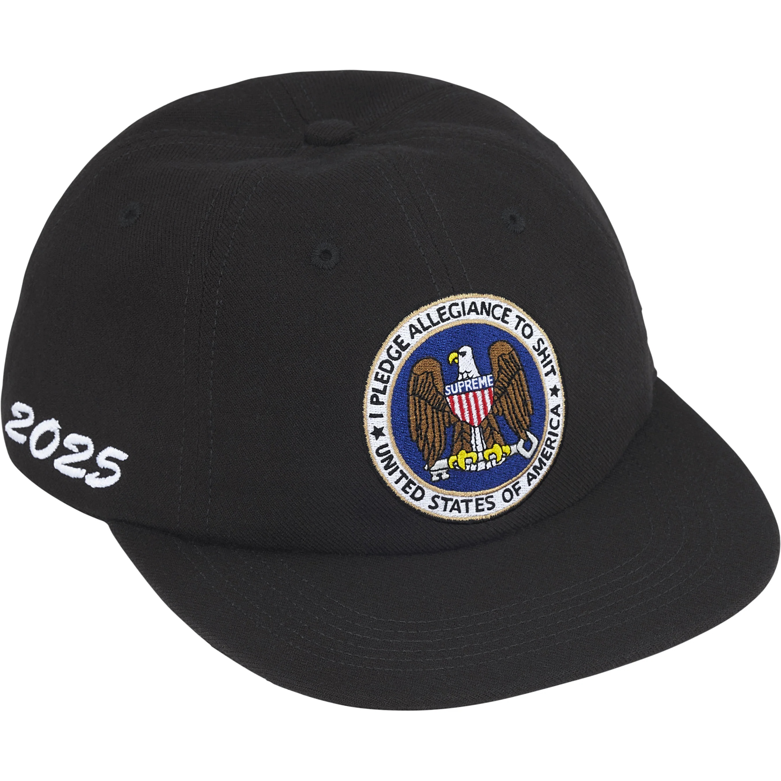 Supreme Pledge Allegiance 6-Panel (FW25) - Black - $48