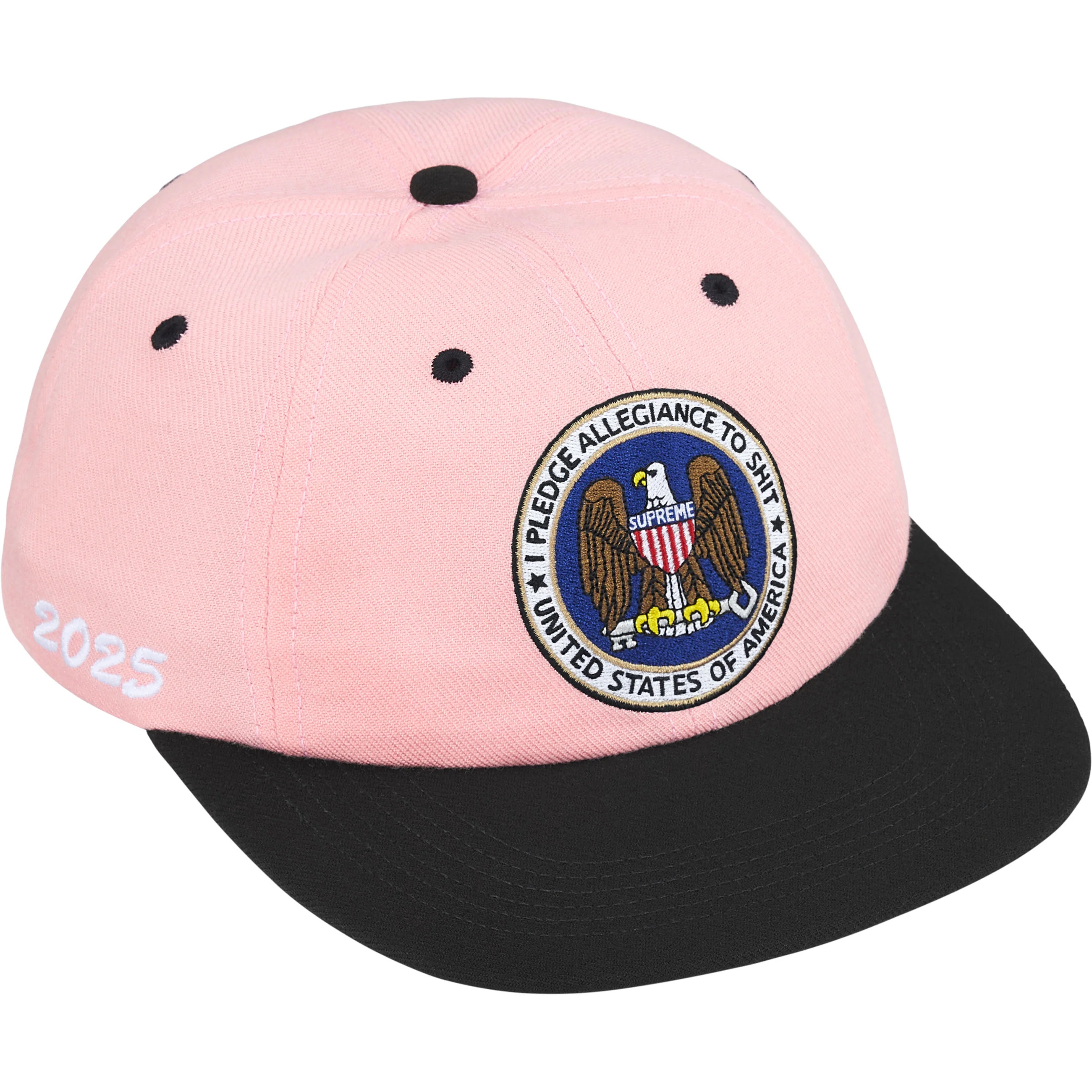 Supreme Pledge Allegiance 6-Panel (FW25) - Pink - $48