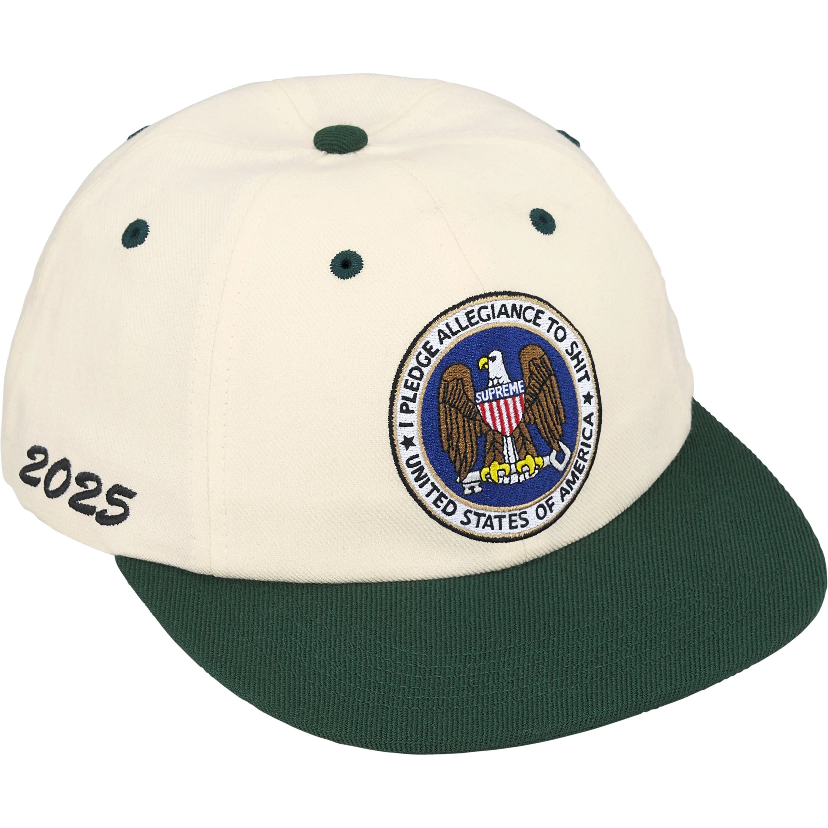 Supreme Pledge Allegiance 6-Panel (FW25) - White - $48