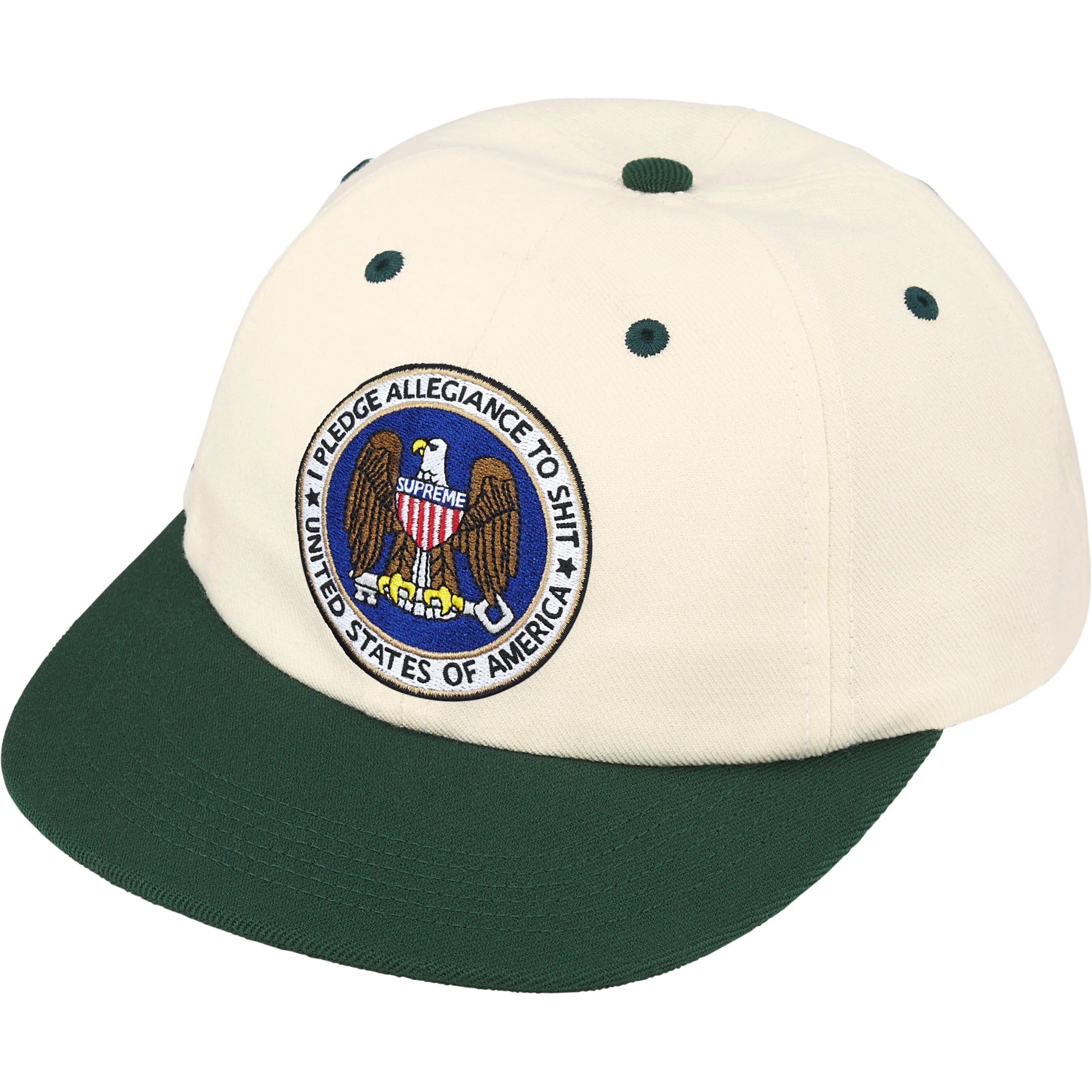 Supreme Pledge Allegiance 6-Panel (FW25) - White - $48