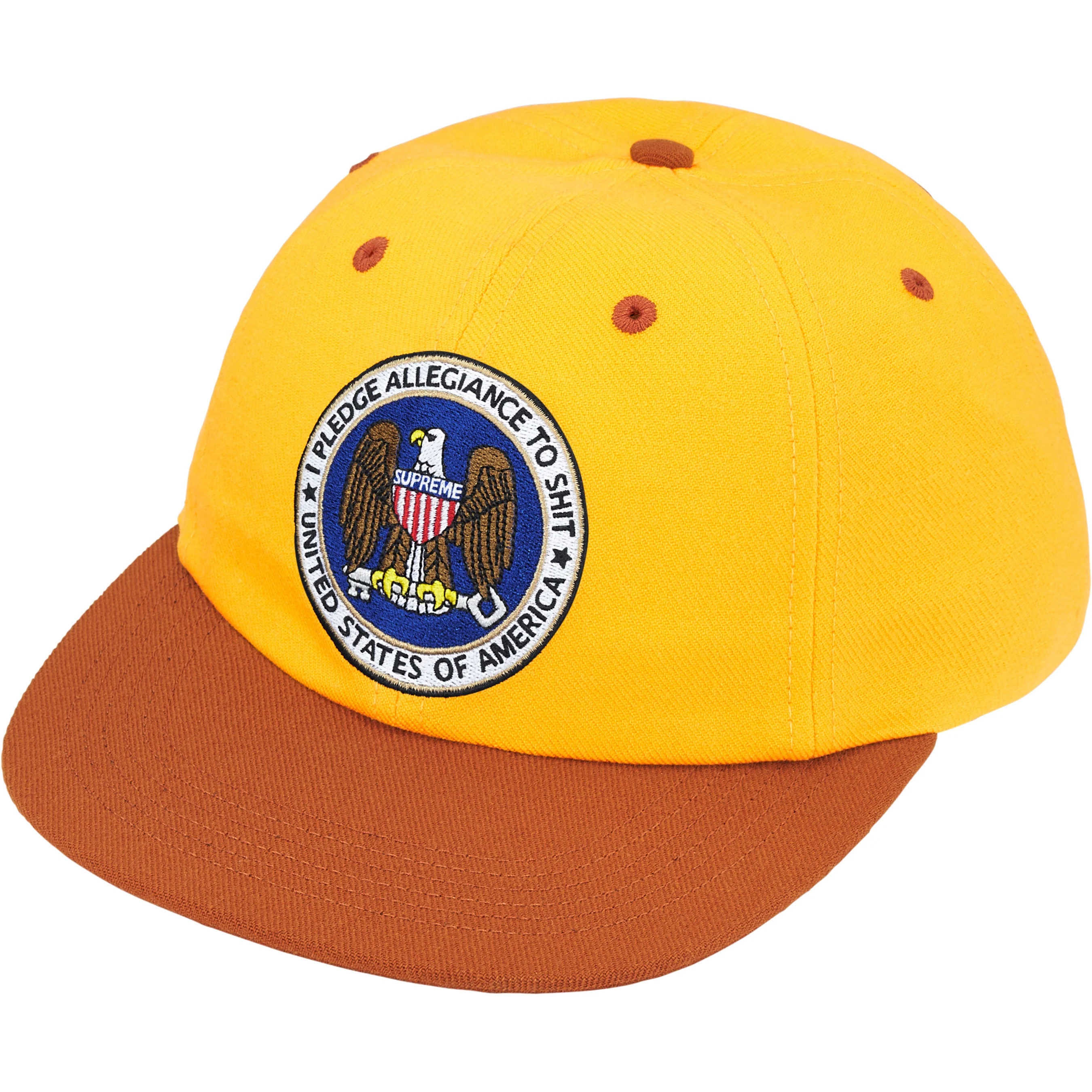 Supreme Pledge Allegiance 6-Panel (FW25) - Yellow - $48