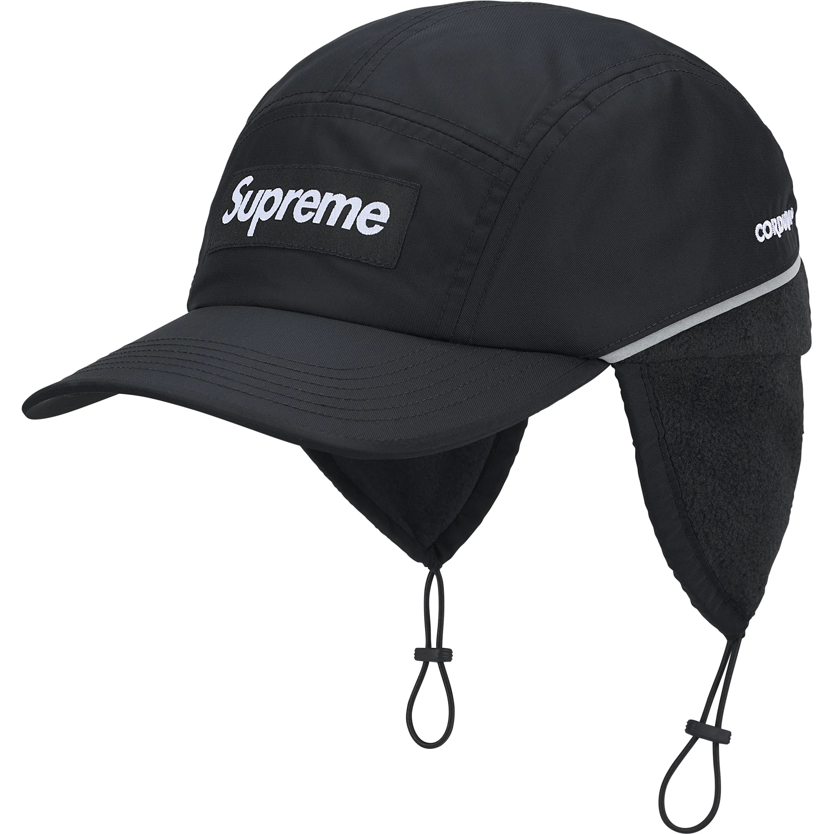 Supreme Polartec Lined Packable Earflap Camp Cap (FW25) - Black - $54