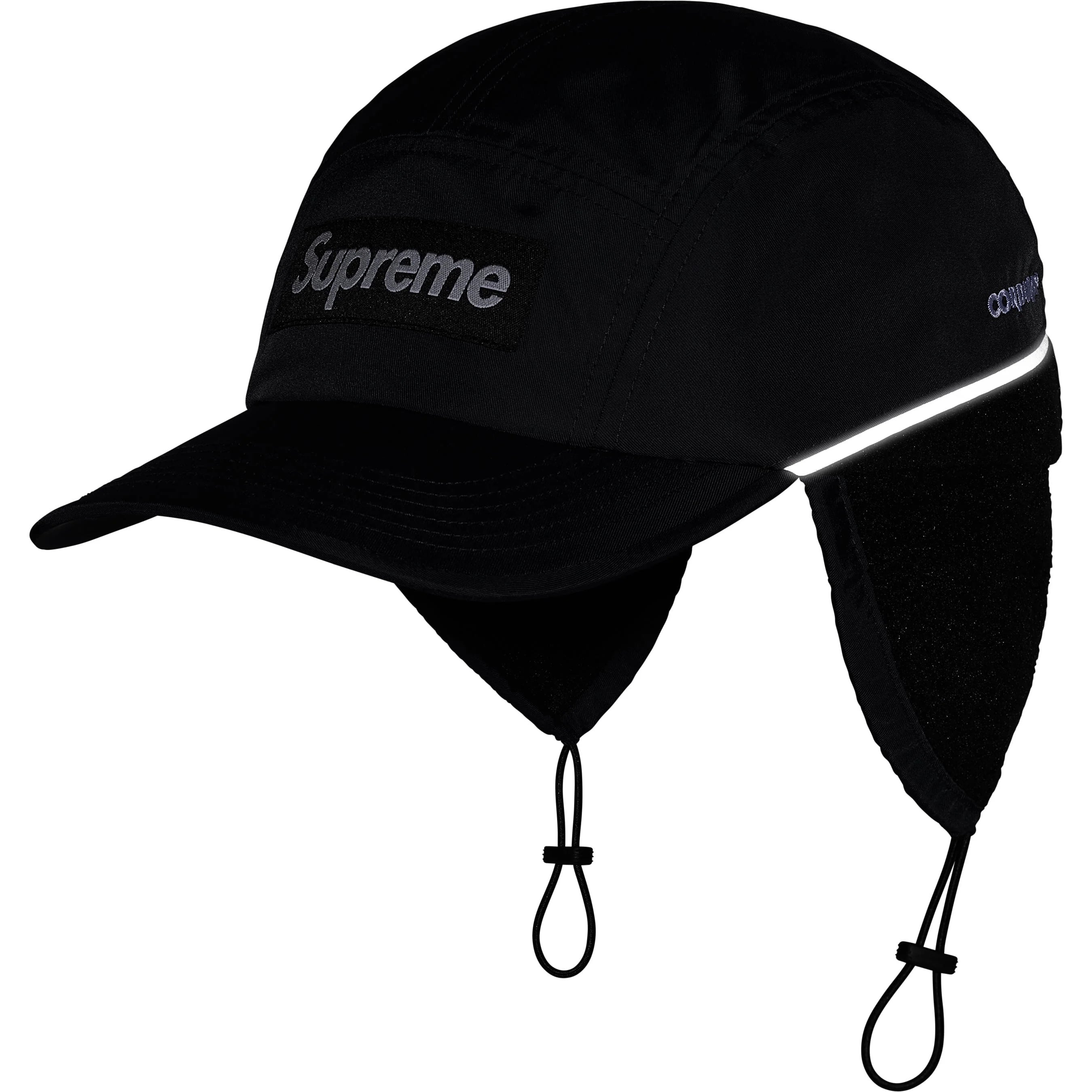 Supreme Polartec Lined Packable Earflap Camp Cap (FW25) - Black - $54