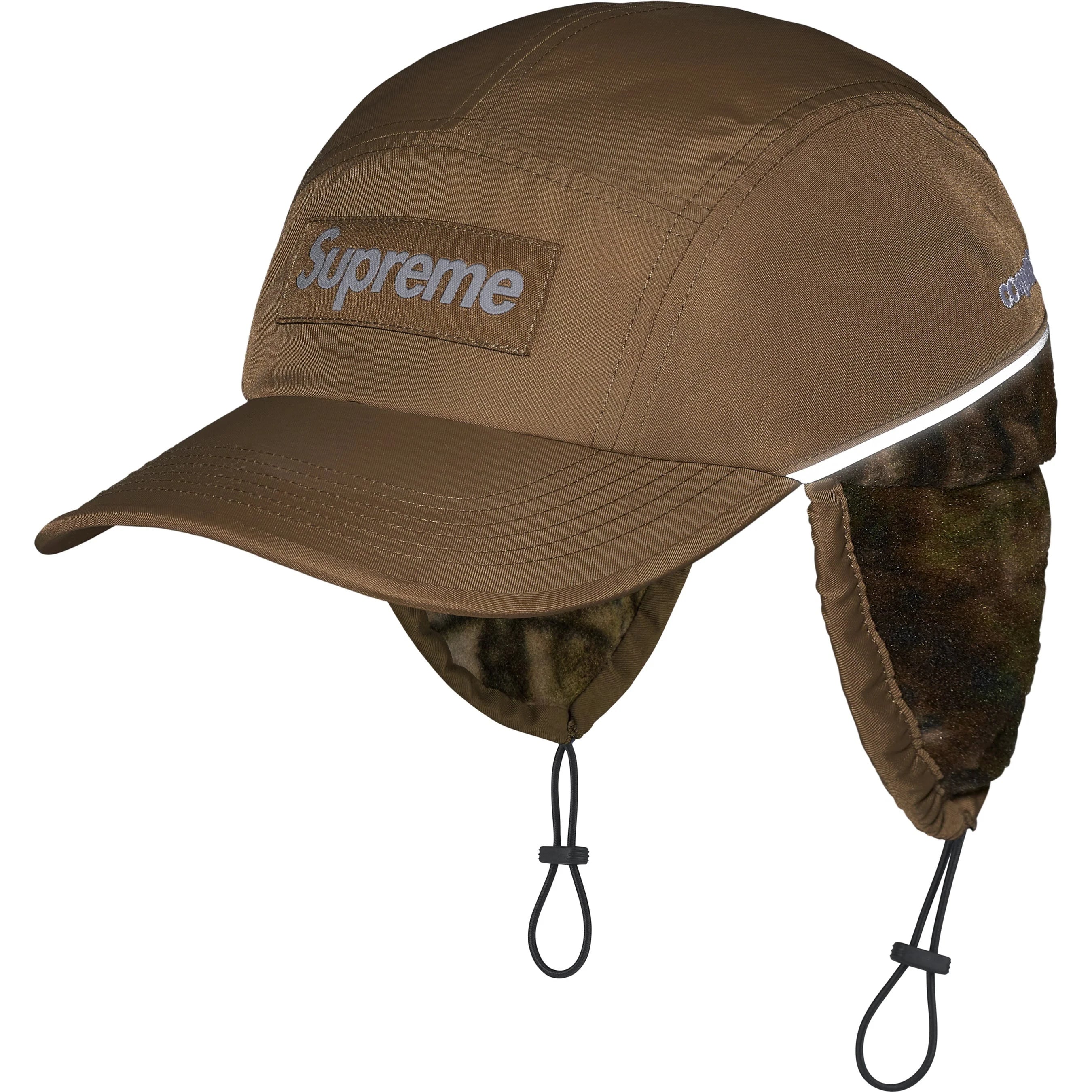 Supreme Polartec Lined Packable Earflap Camp Cap (FW25) - Khaki - $54