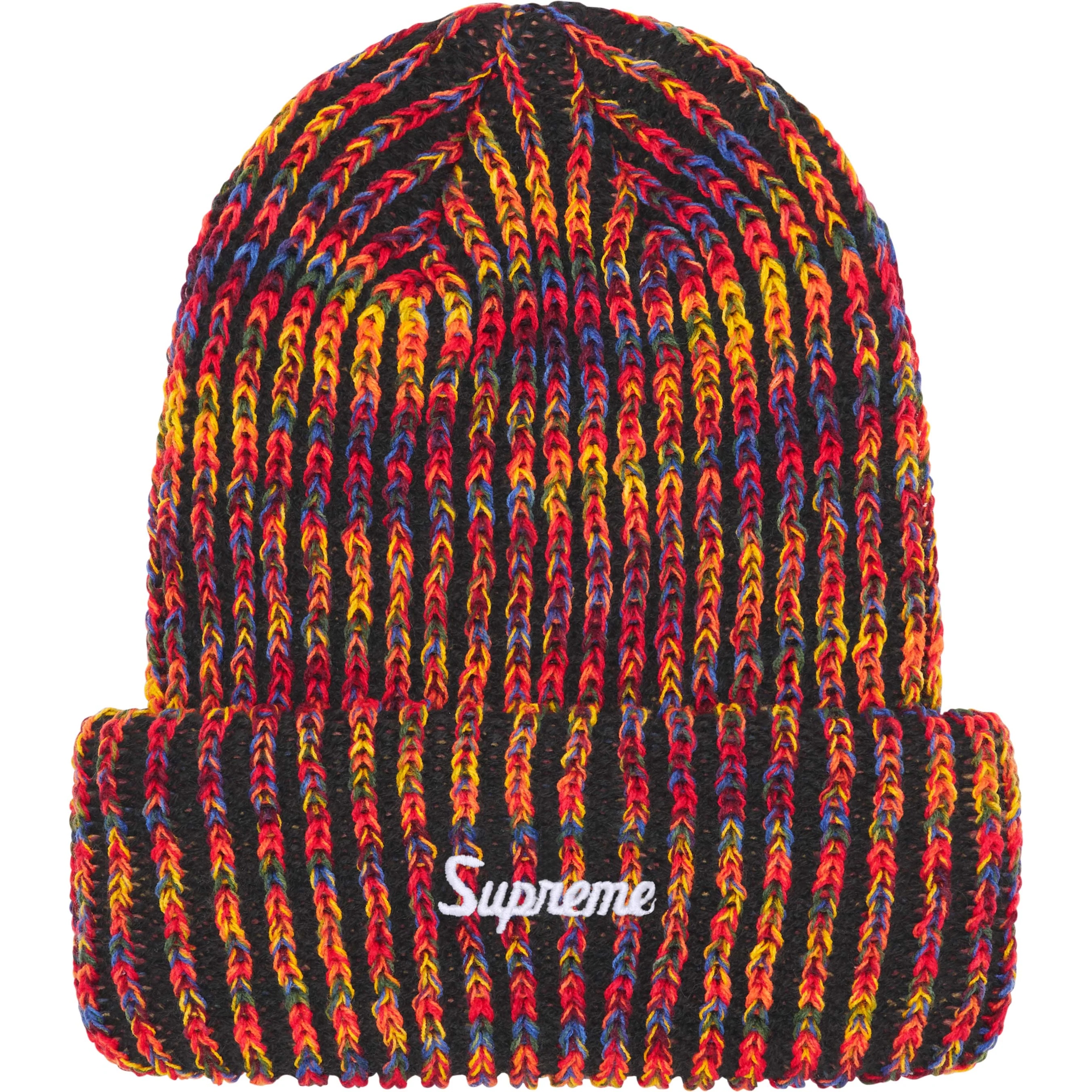 Supreme Rainbow Loose Gauge Beanie (FW25) - Black - $40