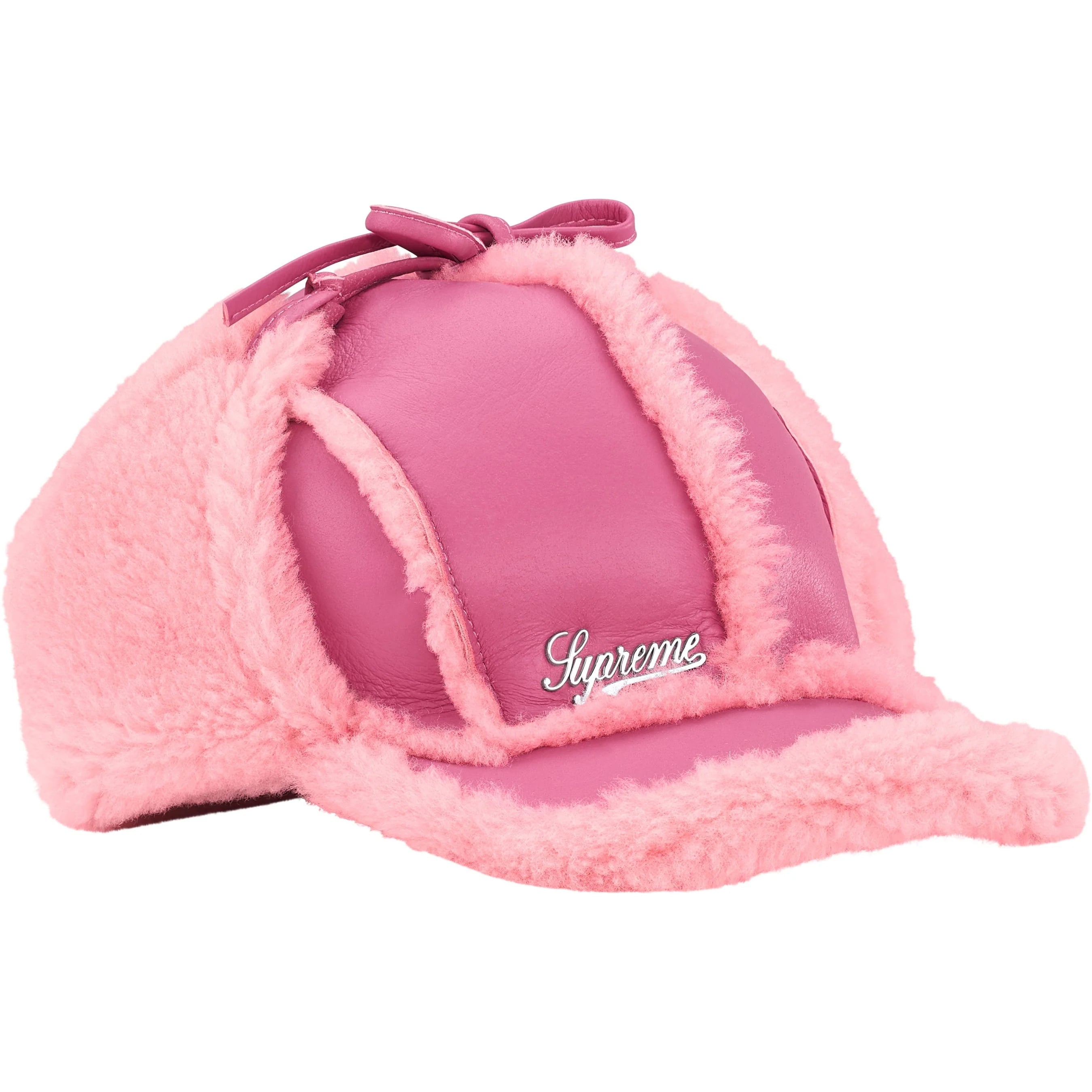 Supreme Shearling Lined Earflap Cap (FW25) - Pink - $148