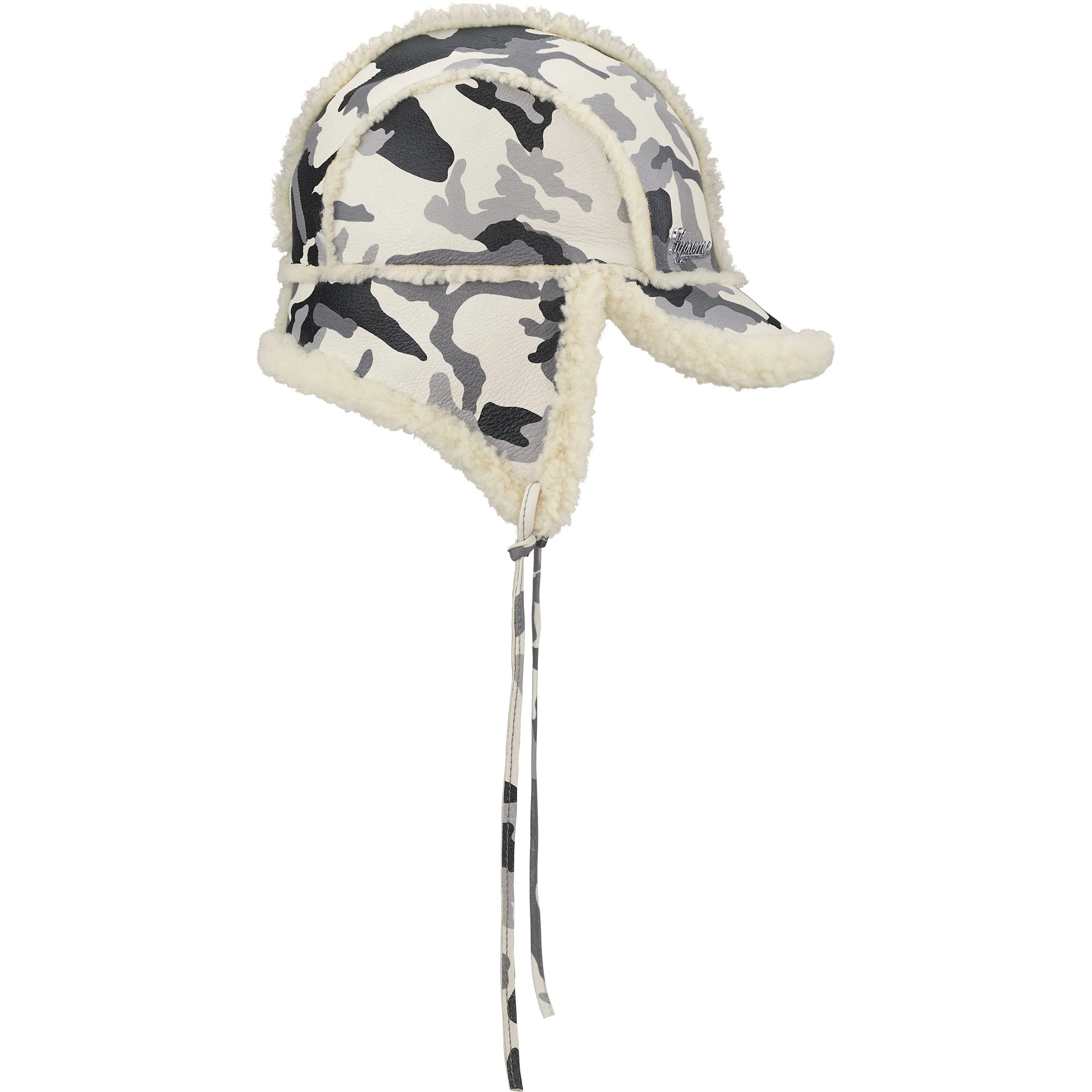 Supreme Shearling Lined Earflap Cap (FW25) - Snow Camo - $148