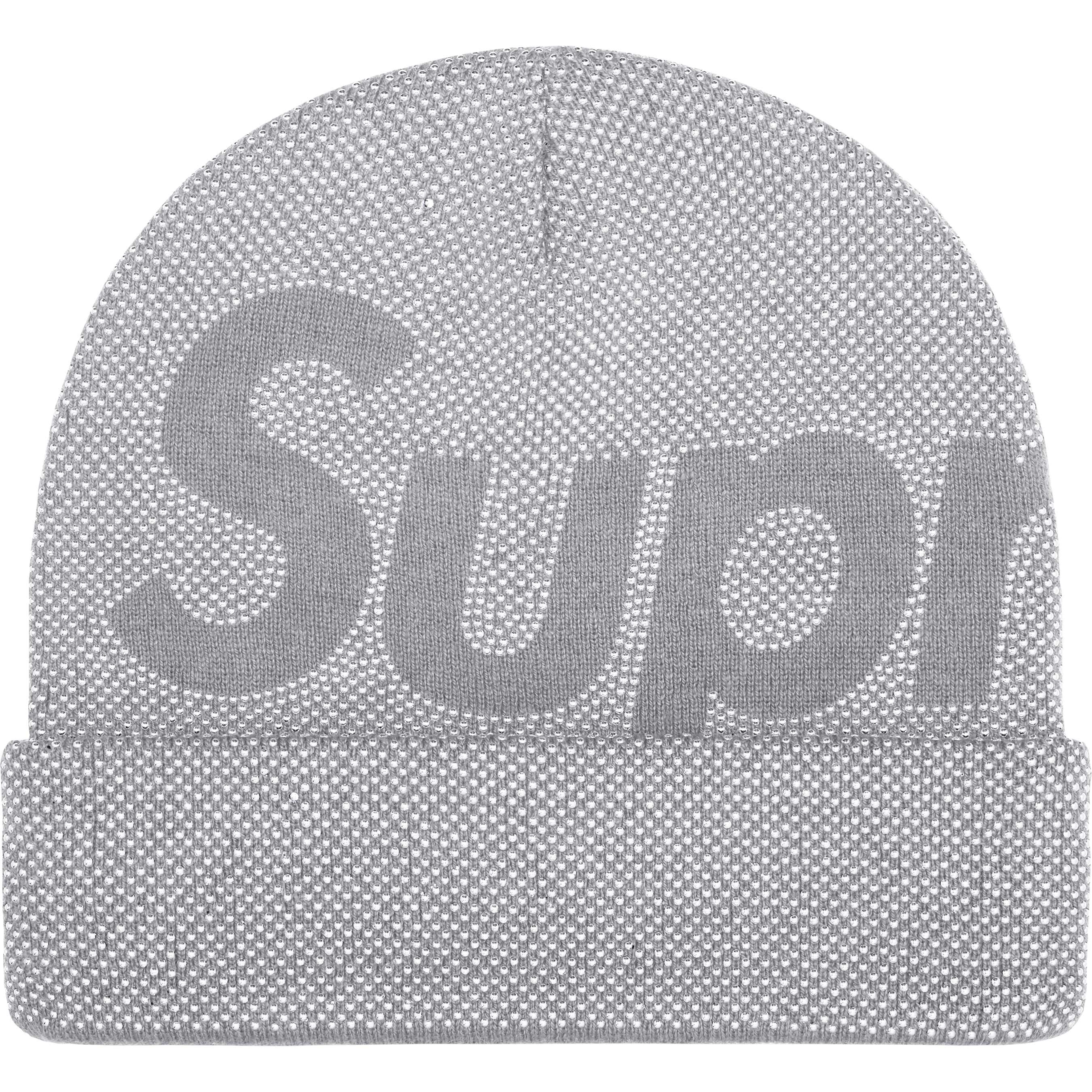 Supreme Studded Knockout Big Logo Beanie (FW25) - Heather Grey - $48