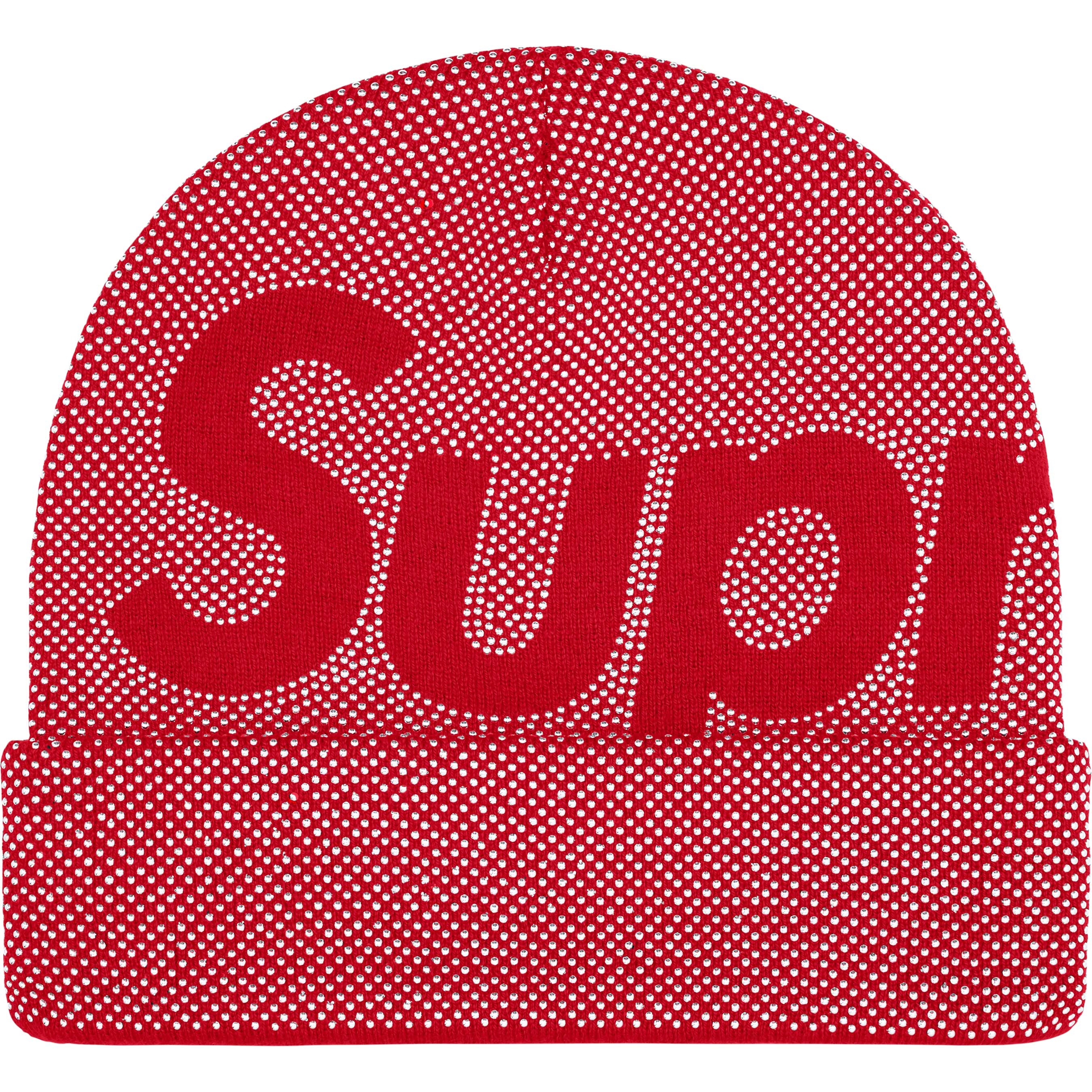 Supreme Studded Knockout Big Logo Beanie (FW25) - Red - $48