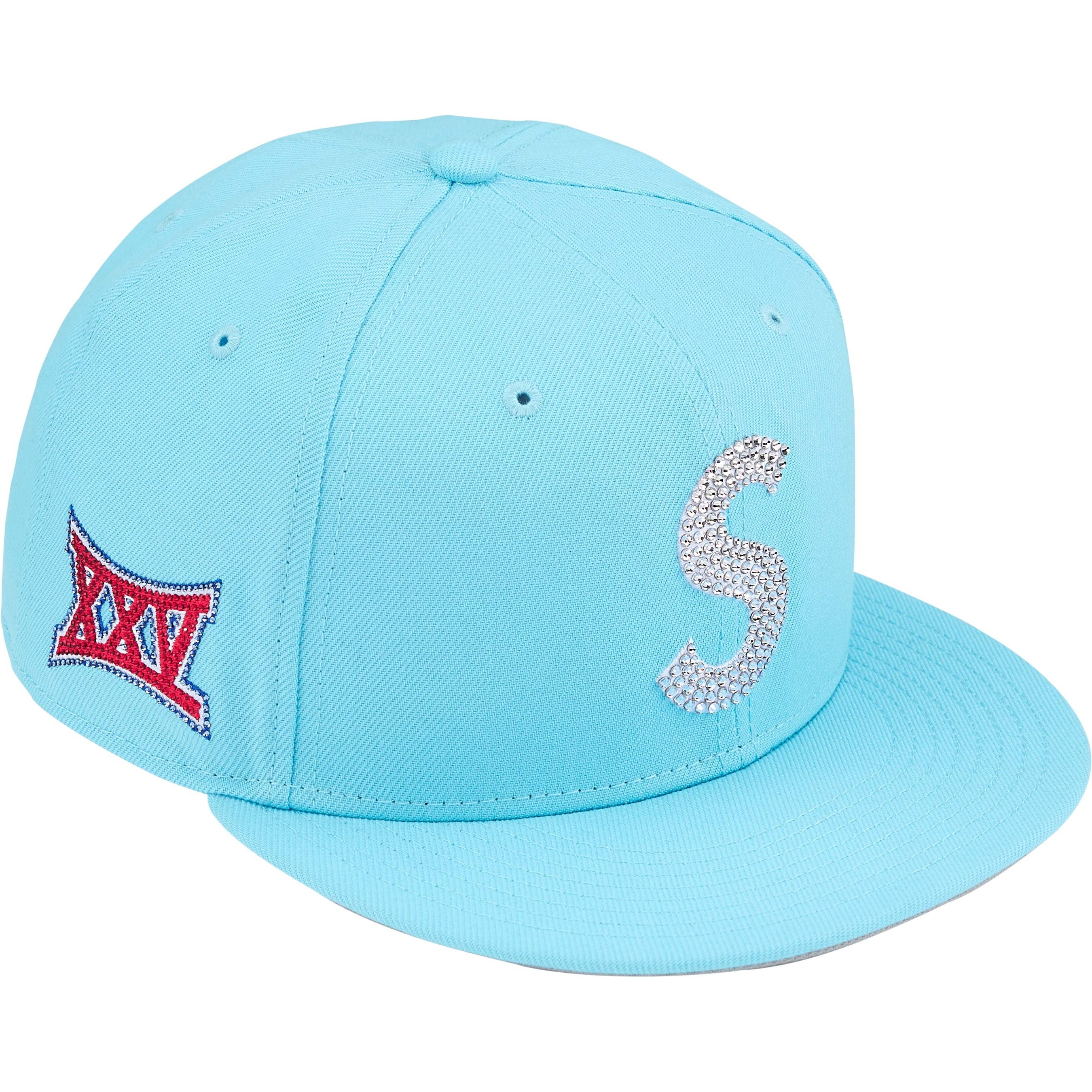 Supreme Swarovski S Logo New Era (FW25) - Light Blue - $198