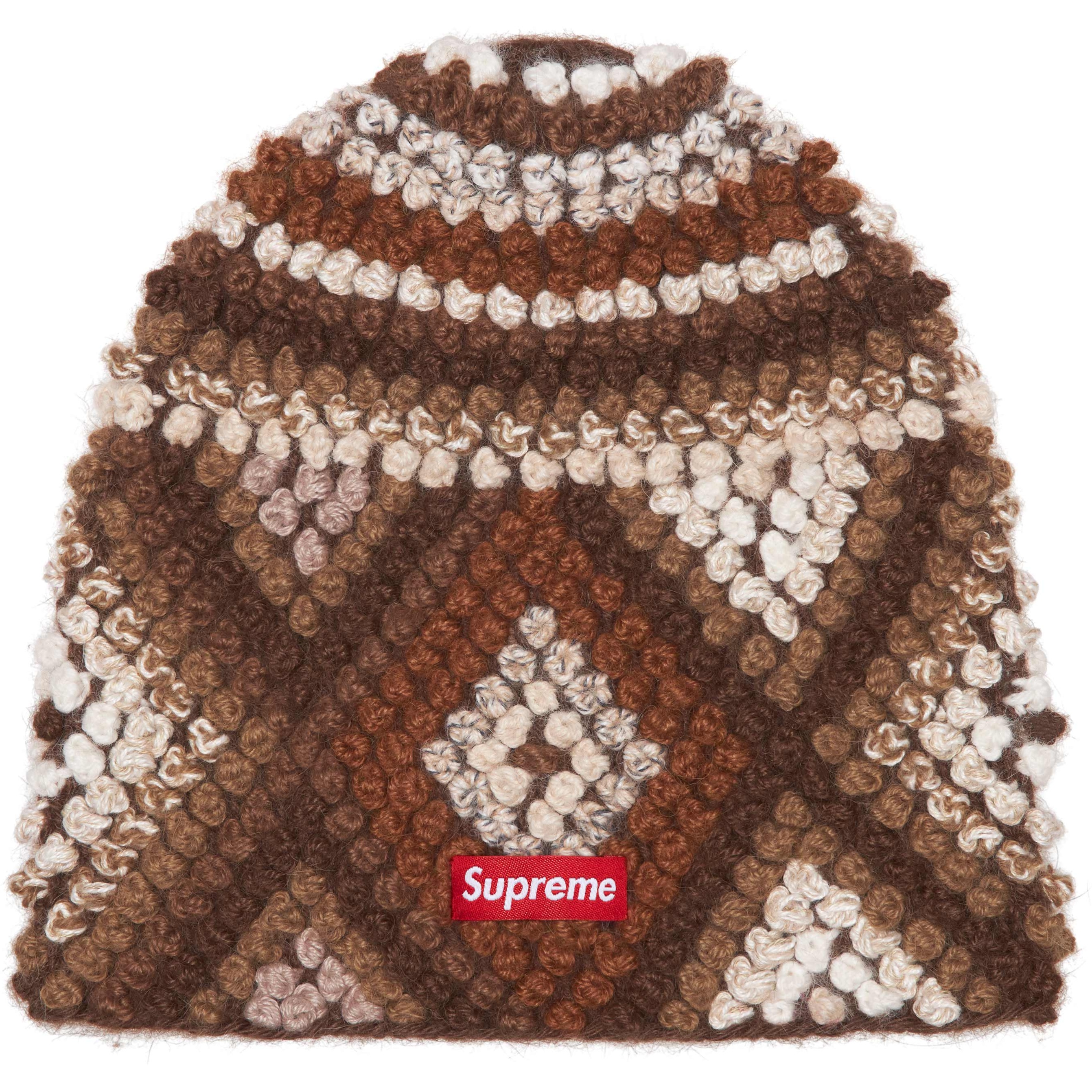 Supreme Textured Knit Beanie (FW25) - Brown - $78
