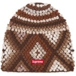 Supreme Textured Knit Beanie (FW25) - Brown