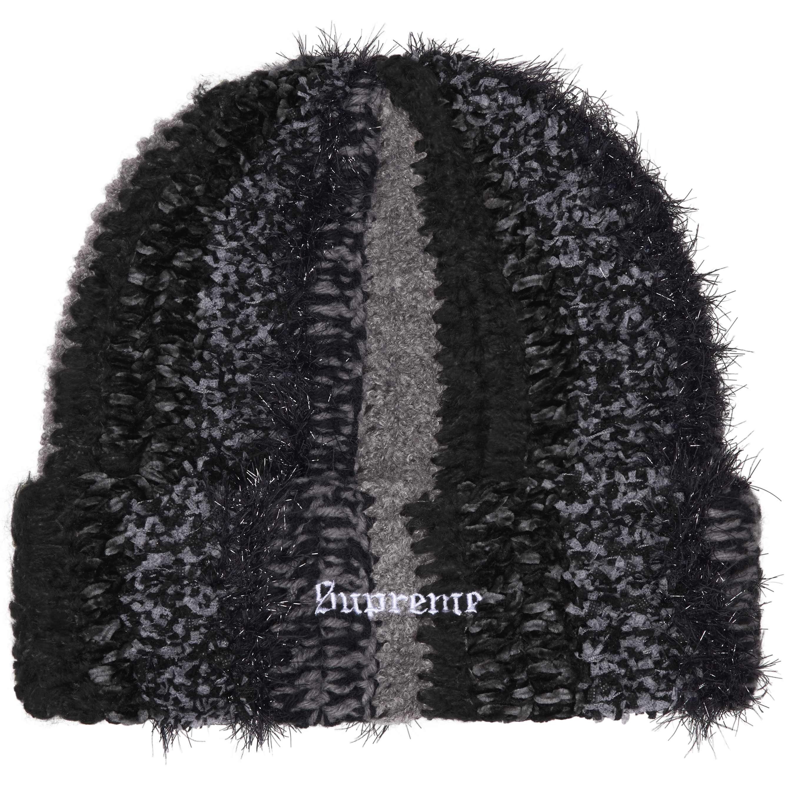 Supreme Tinsel Stripe Beanie (FW25) - Black - $78
