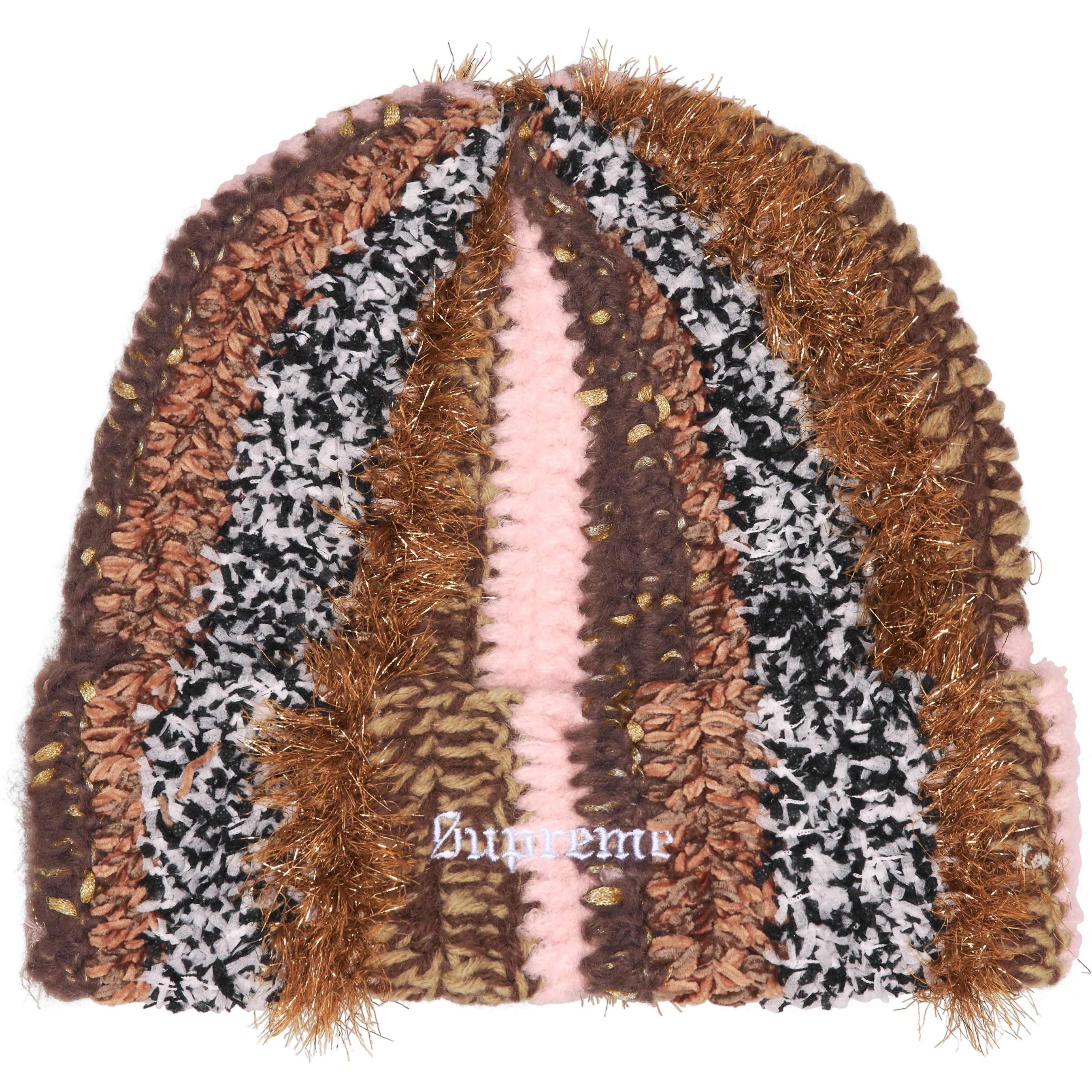 Supreme Tinsel Stripe Beanie (FW25) - Brown - $78