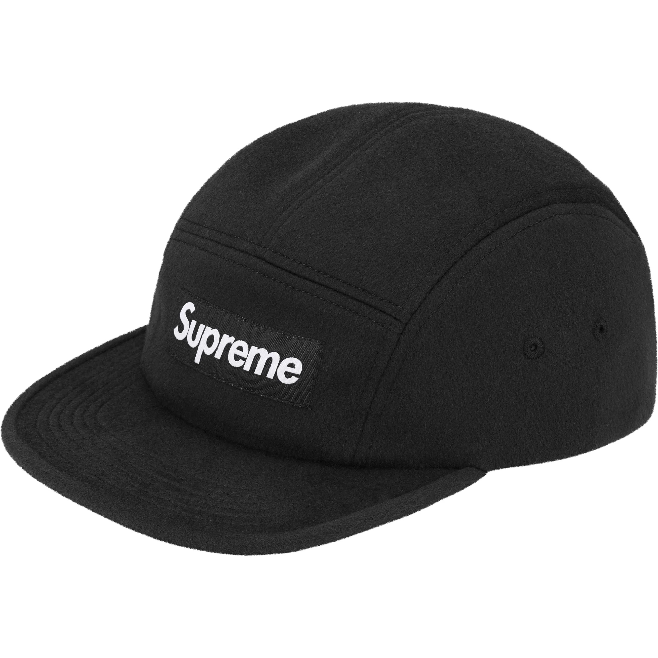 Supreme Wool Camp Cap (FW25) - Black - $58