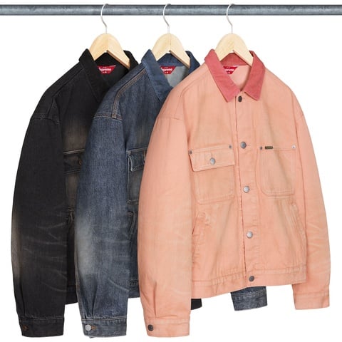 c*p様 Distressed Selvedge Trucker Jacket Distressed Selvedge Trucker Jacket - Supreme
