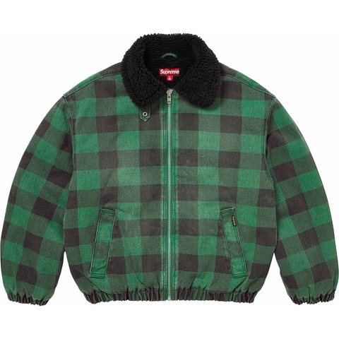 Supreme Faux Shearling Lined Bomber Jacket - Plaid