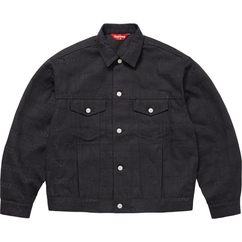 Jacquard Logos Denim Trucker Jacket - Supreme