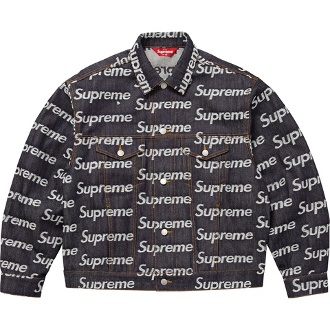 Jacquard Logos Denim Trucker Jacket - Supreme