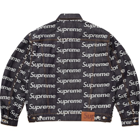 Jacquard Logos Denim Trucker Jacket - Supreme