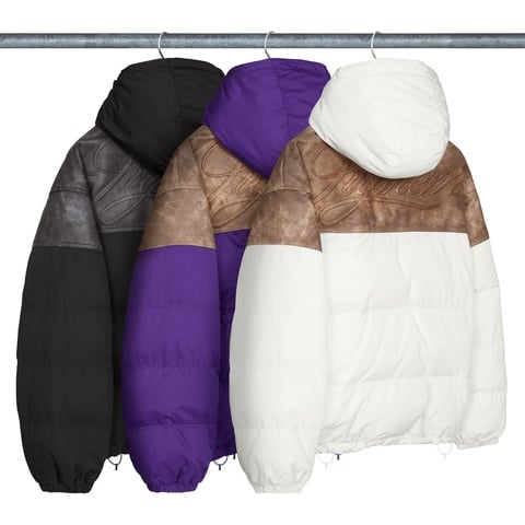 Supreme Leather Yoke Puffer Jacket - Group Shots